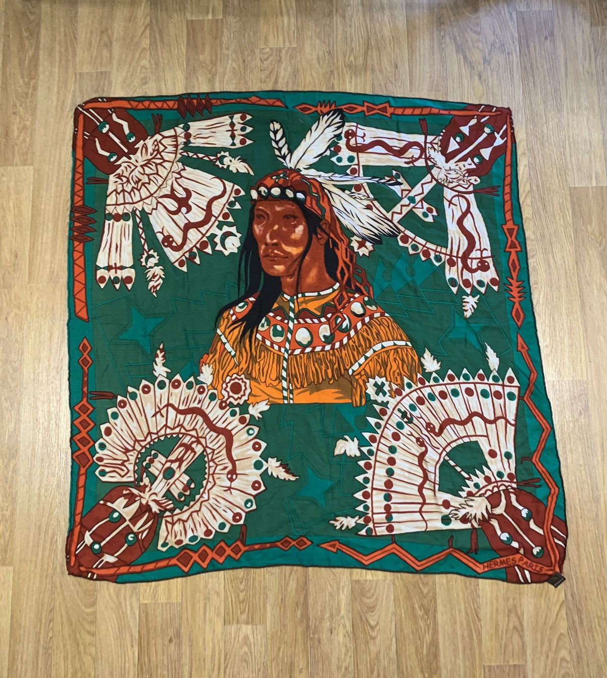Hermes Hermes Cosmogonie Apache Cashmere Wool Silk Shawl Scarf Size ONE SIZE - 1 Thumbnail