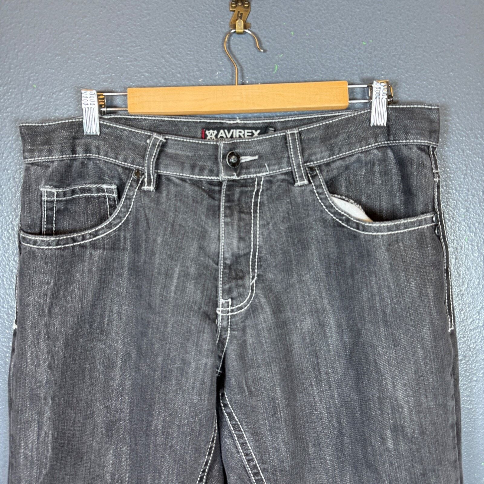Avirex Avirex 36/34 men’s dark grey Y2K baggy vintage denim jeans Size US 36 / EU 52 - 6 Thumbnail