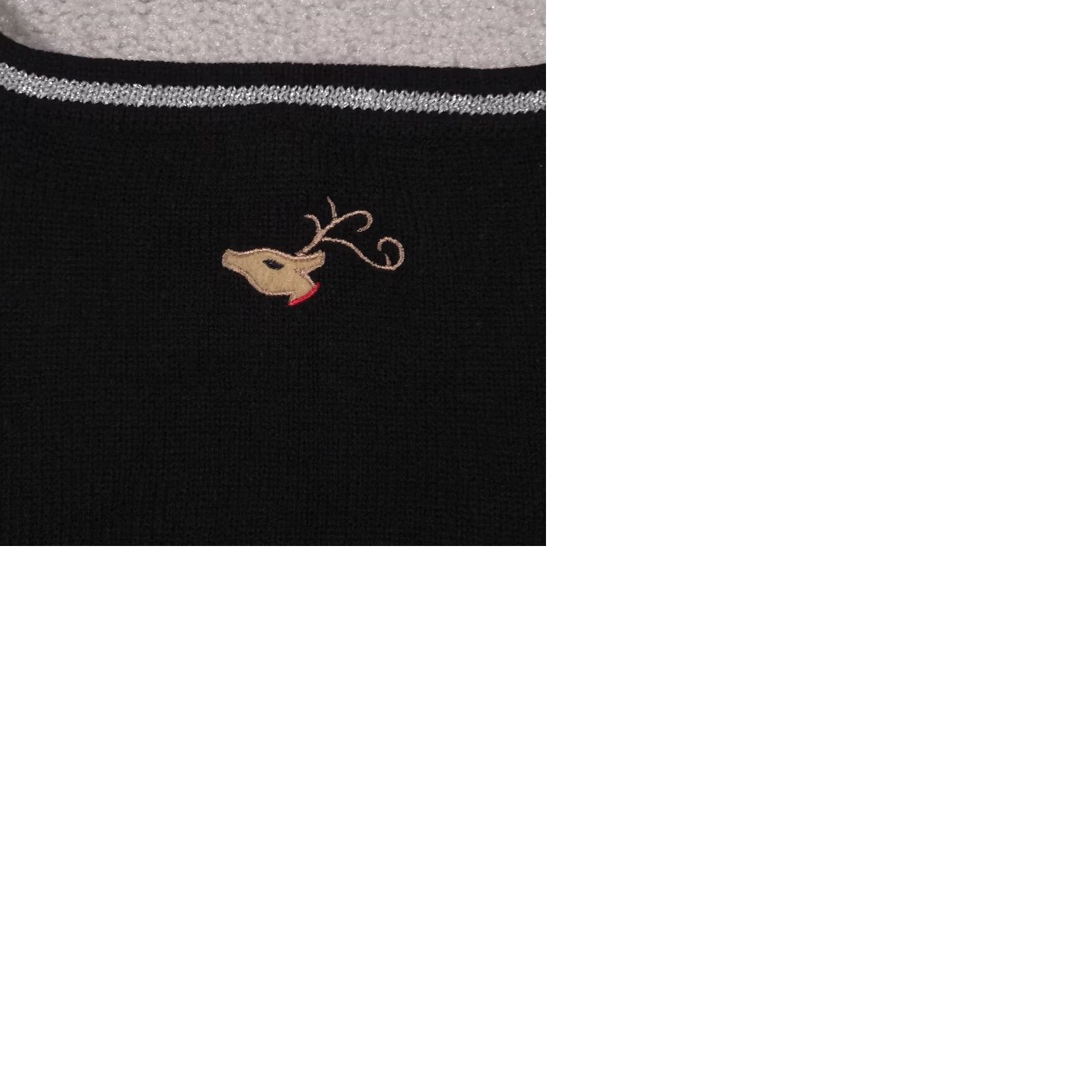 Vintage VINTAGE White Stag Sweater Vest Womens XL Black Christmas Reindeer Sequin Button V Neck Size XL / US 12-14 / IT 48-50 - 9 Thumbnail