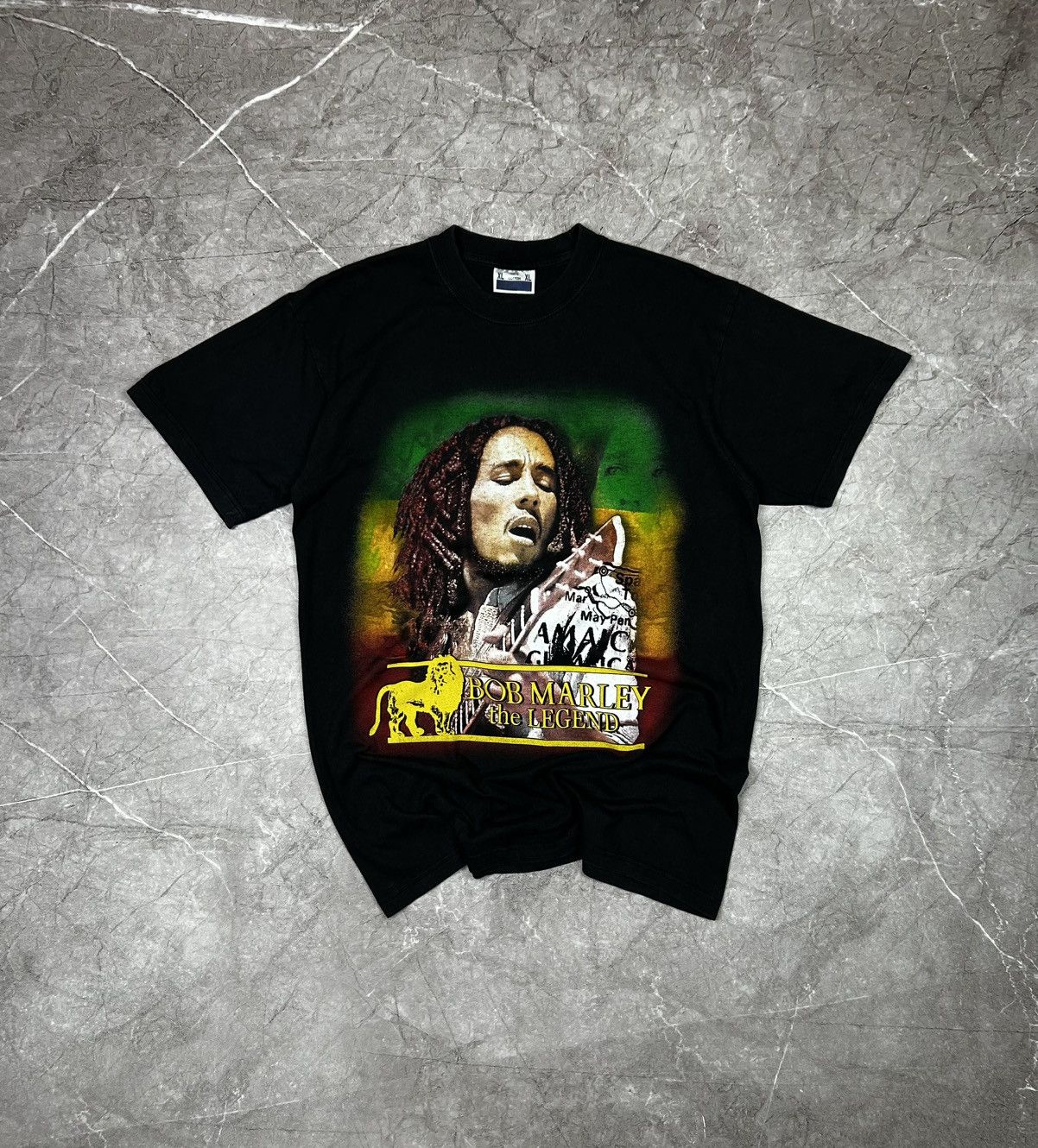 Band Tees Vintage 90s Bob Marley The Legend Jamaica Rap Black T-shirt Size US XL / EU 56 / 4 - 1 Thumbnail