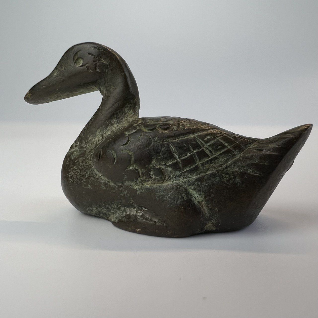 Vintage Antique Bronze Mini Figure Statue Bird Duck Collectible Size ONE SIZE - 3 Thumbnail