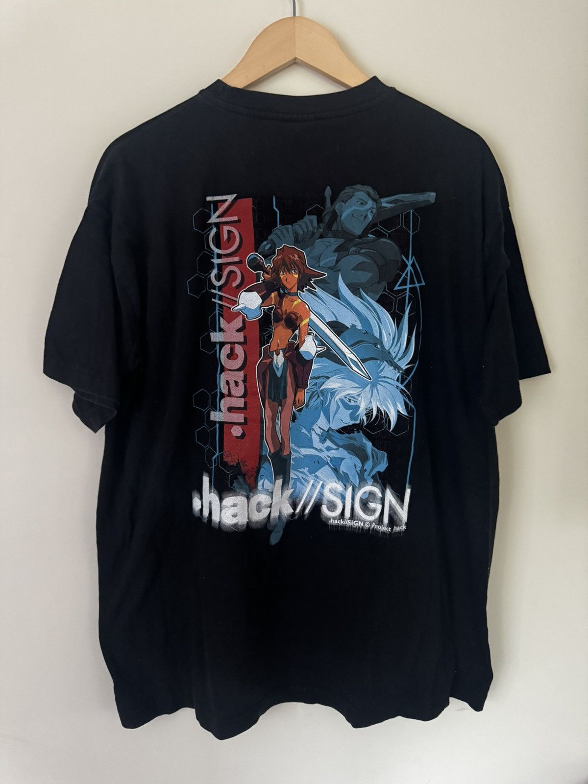 Vintage Vintage 2002 .hack//SIGN Short Sleeve T-shirt Black Size US XL / EU 56 / 4 - 1 Thumbnail