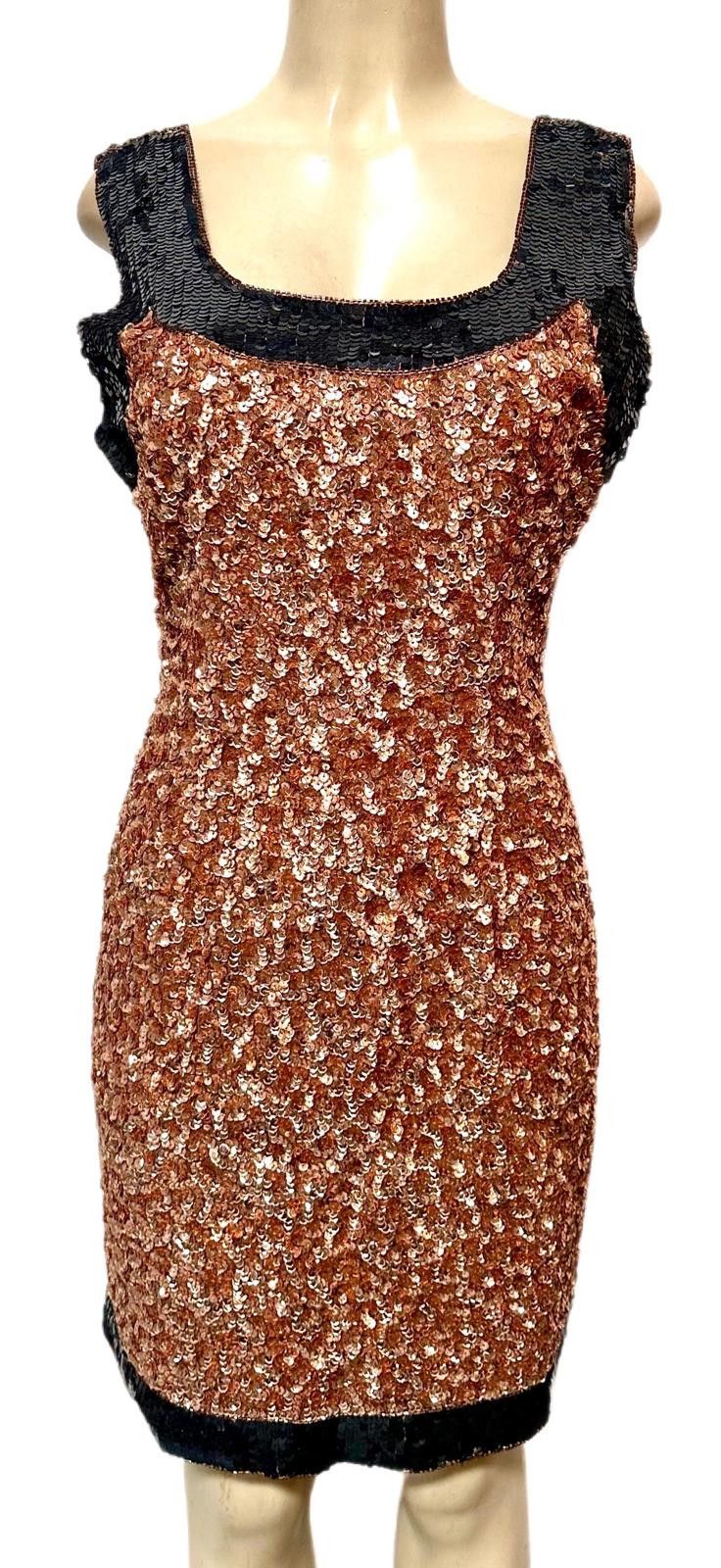 Other Sequined Dress Copper with Black Trim size 6 Size M / US 6-8 / IT 42-44 - 1 Preview