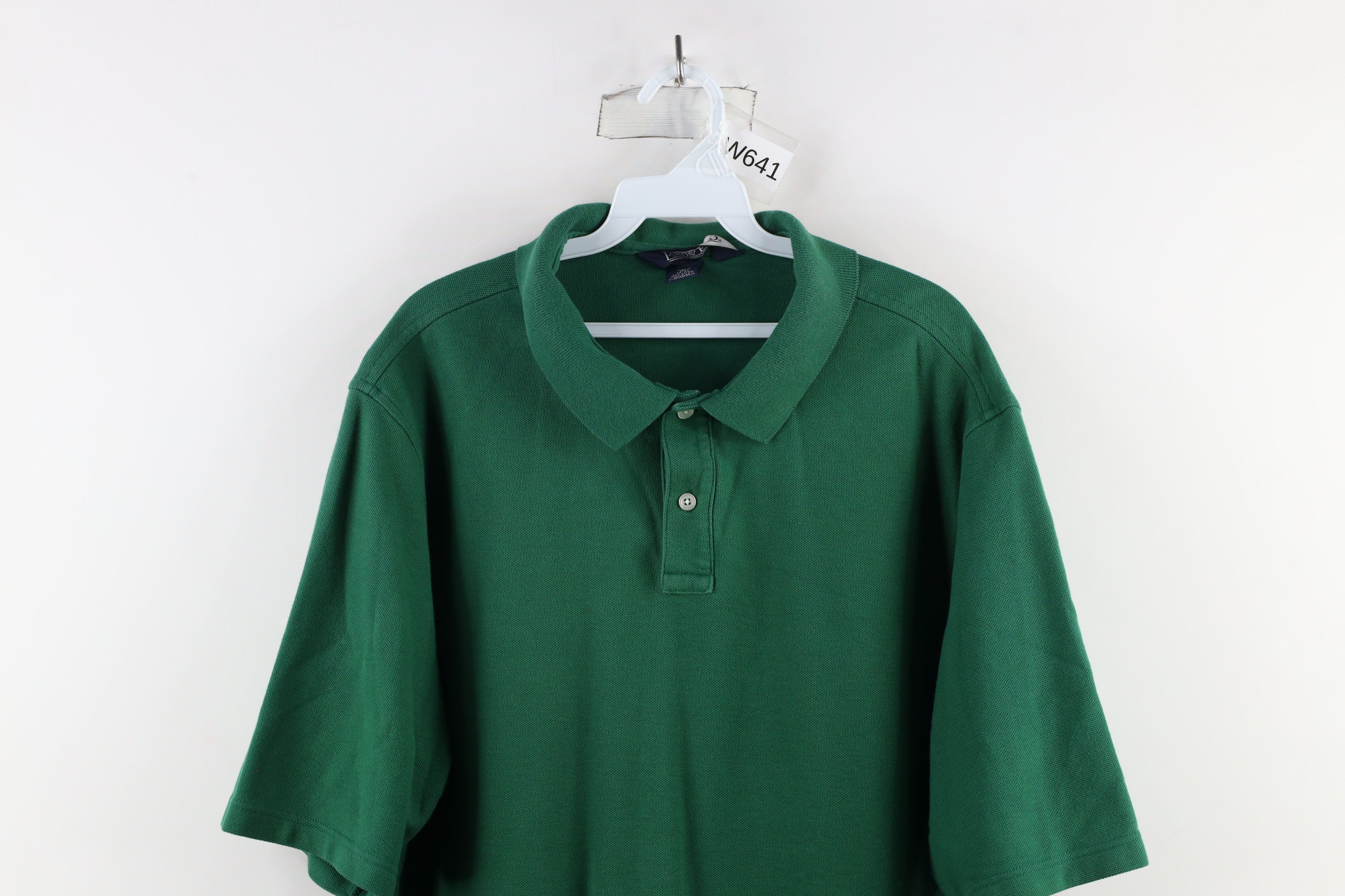 Lands' End × Vintage Vintage 90s Lands End Collared Golf Polo Shirt Green USA Size US XL / EU 56 / 4 - 2 Thumbnail