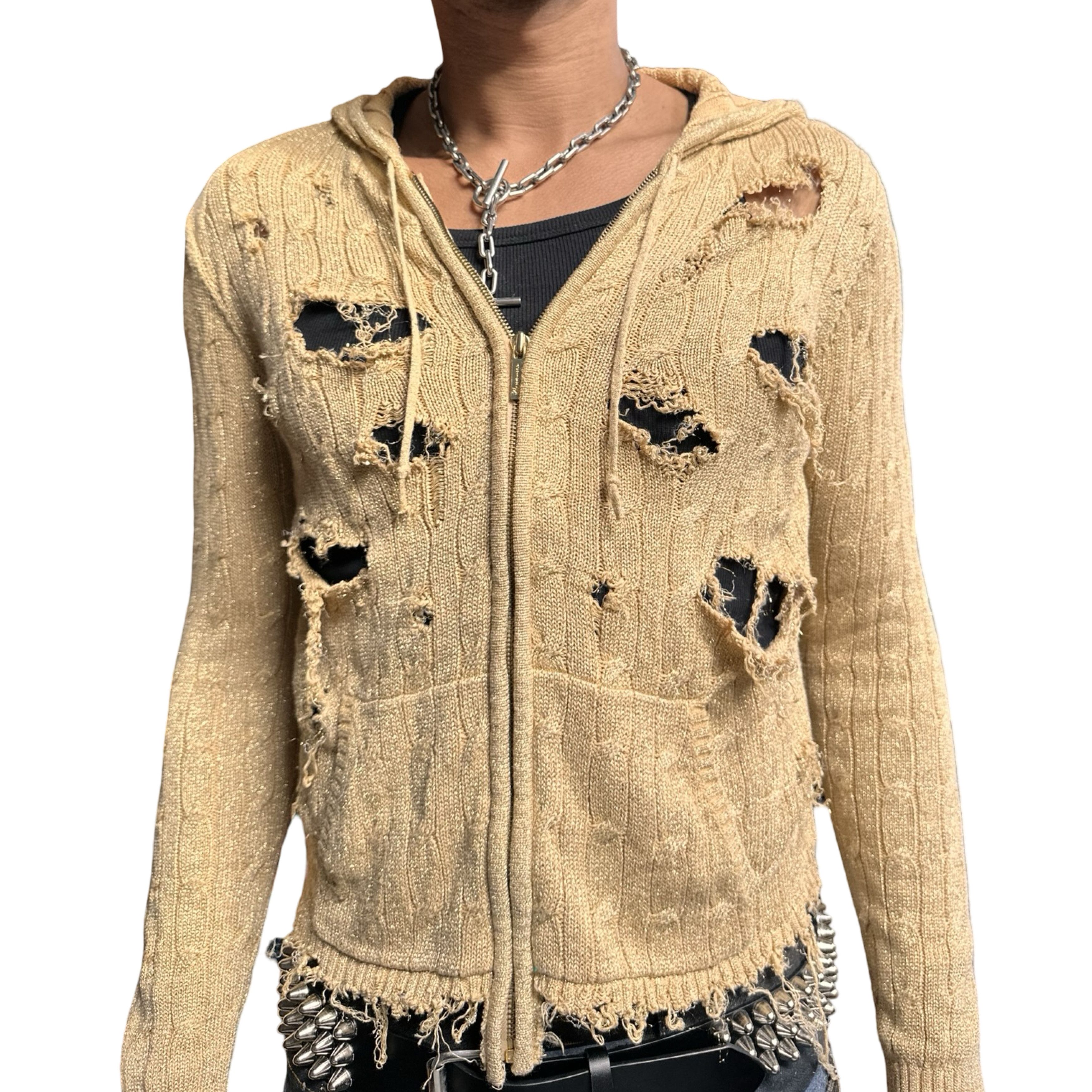 Ralph Lauren ASTROBOI x RL Gold Cable Knit Zip Up Sweater - Large Size L / US 10 / IT 46 - 6 Thumbnail