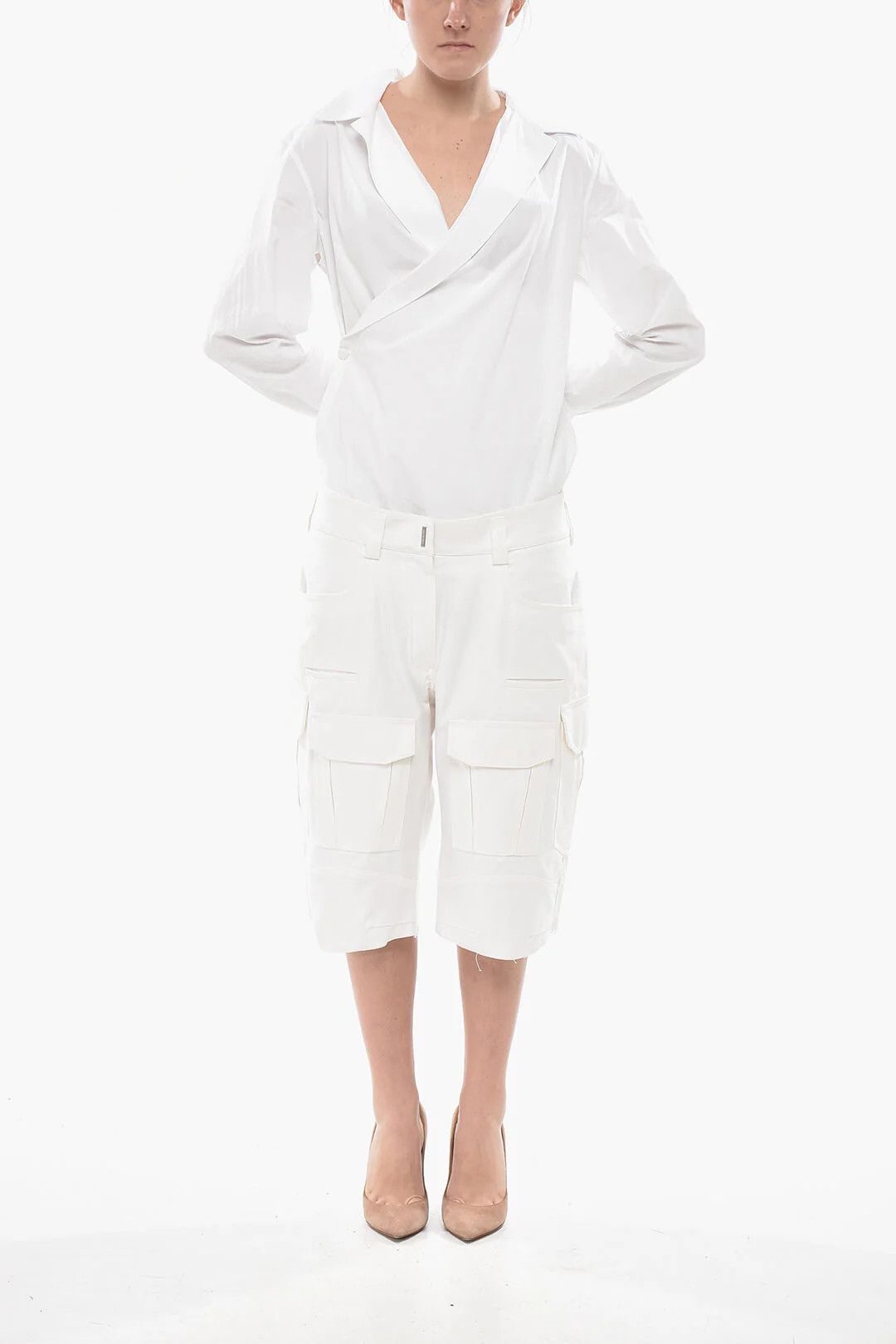 Givenchy og1mm0326 Cotton Cargo Short in White Size 30" / US 8 / IT 44 - 4 Thumbnail