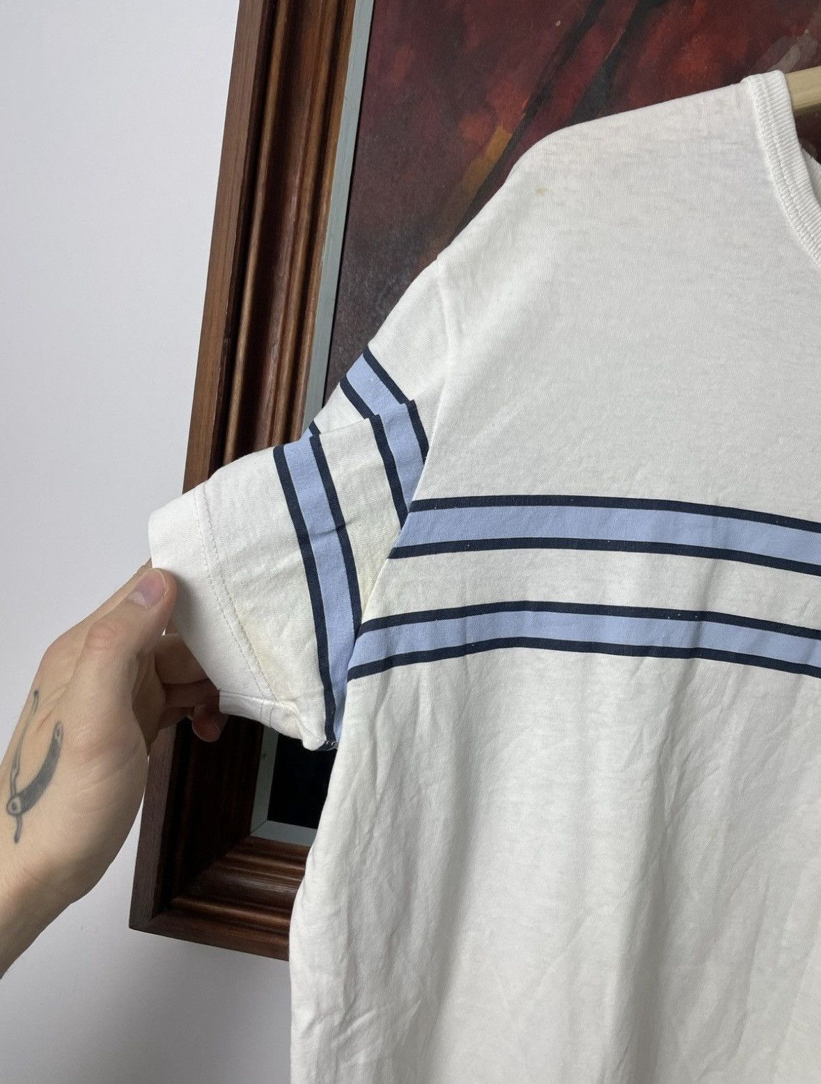 Diesel Vintage Y2k Avant Garde Diesel Tee Rare White Blue Hype Size US L / EU 52-54 / 3 - 5 Thumbnail