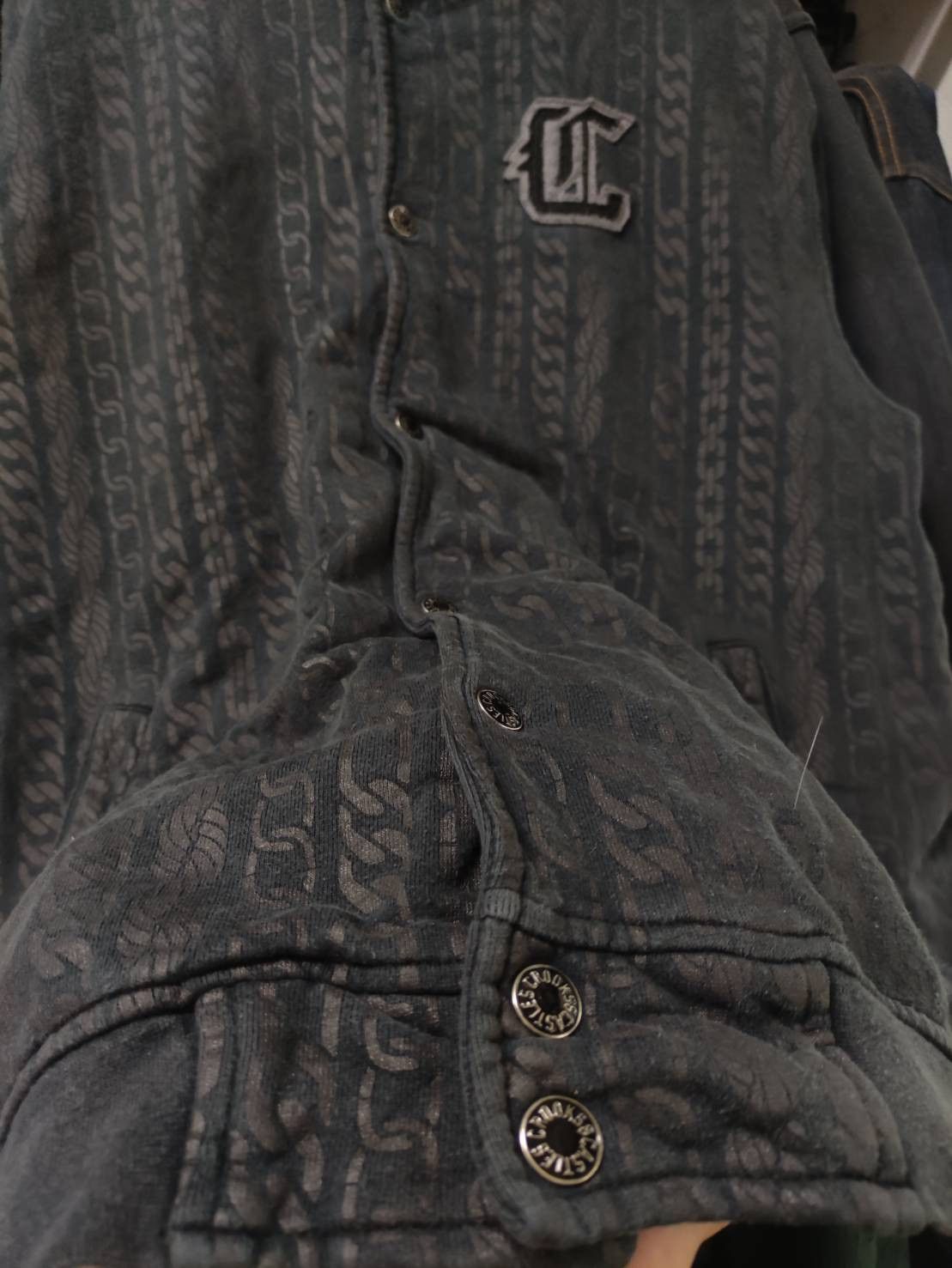 Crooks & Castles × Vintage Vtg 00's Crooks & Castles Chain Monogram Over Print Jacket Size US M / EU 48-50 / 2 - 4 Thumbnail