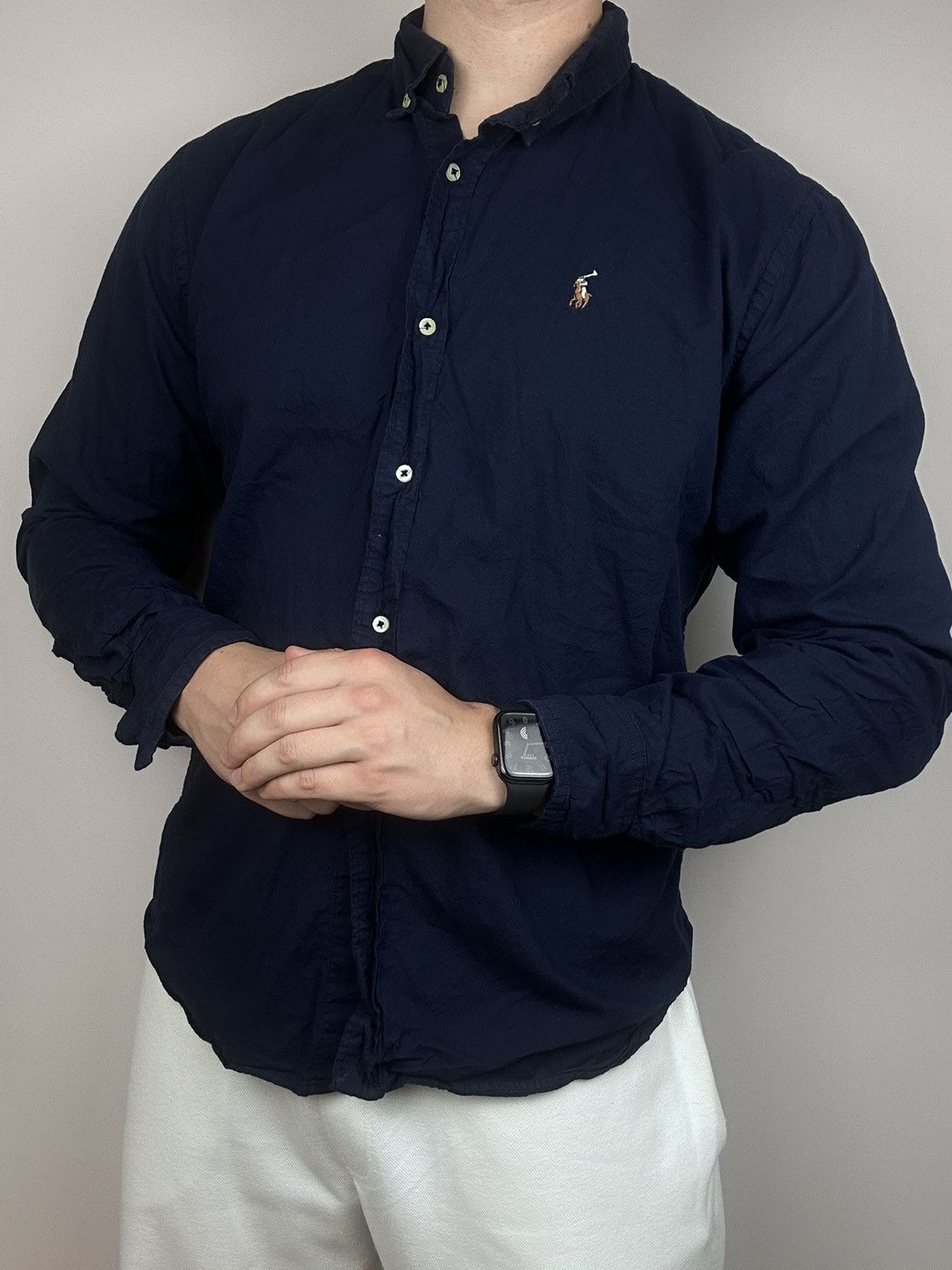 Polo Ralph Lauren Polo Ralph Lauren shirt dark navy slim fit size XL Size US XL / EU 56 / 4 - 1 Thumbnail