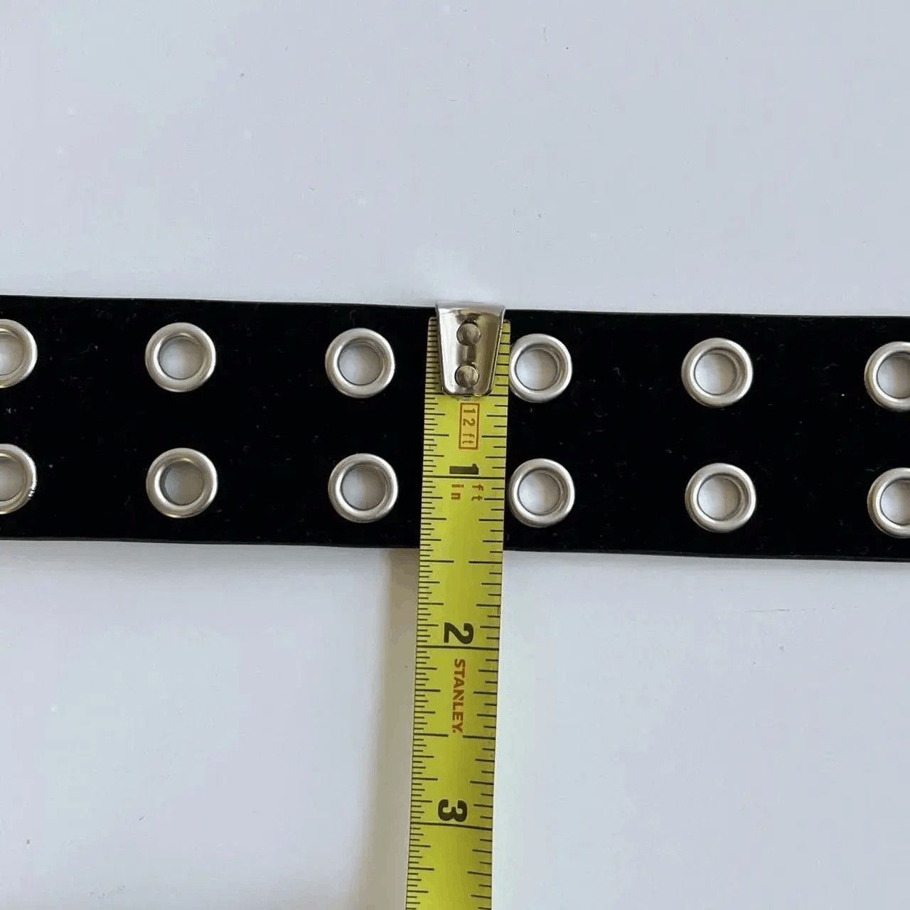 Japanese Brand y2k 2000s round studded black silver velour grunge emo belt Size ONE SIZE - 3 Thumbnail