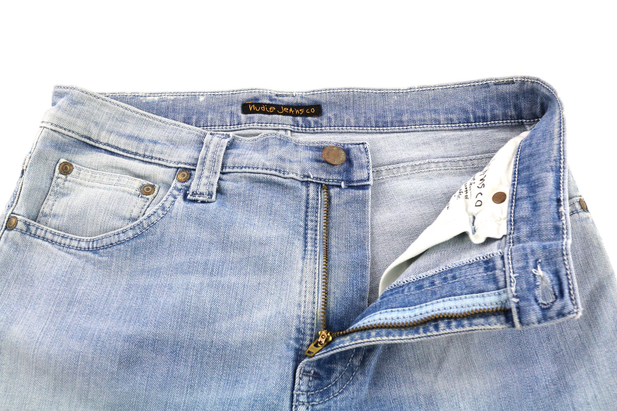 Nudie Jeans HIGH KAI W29/L34 Light Bleached Indigo Blue Jeans 81929 Size US 29 - 4 Thumbnail