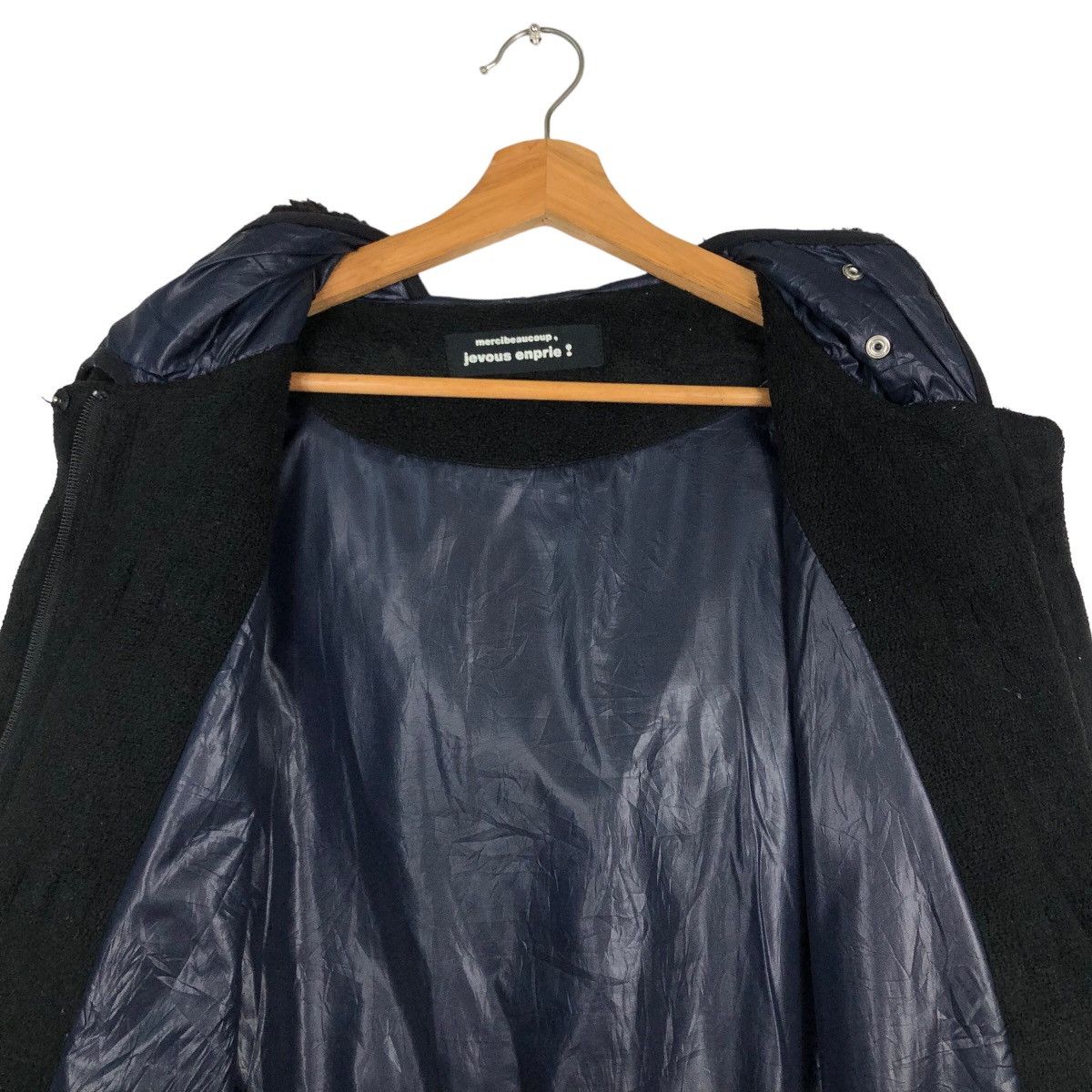 Issey Miyake 🔥Wool Biker Jacket Wood Button Mercibeaucoup Jevous Enprie Size US M / EU 48-50 / 2 - 15 Thumbnail
