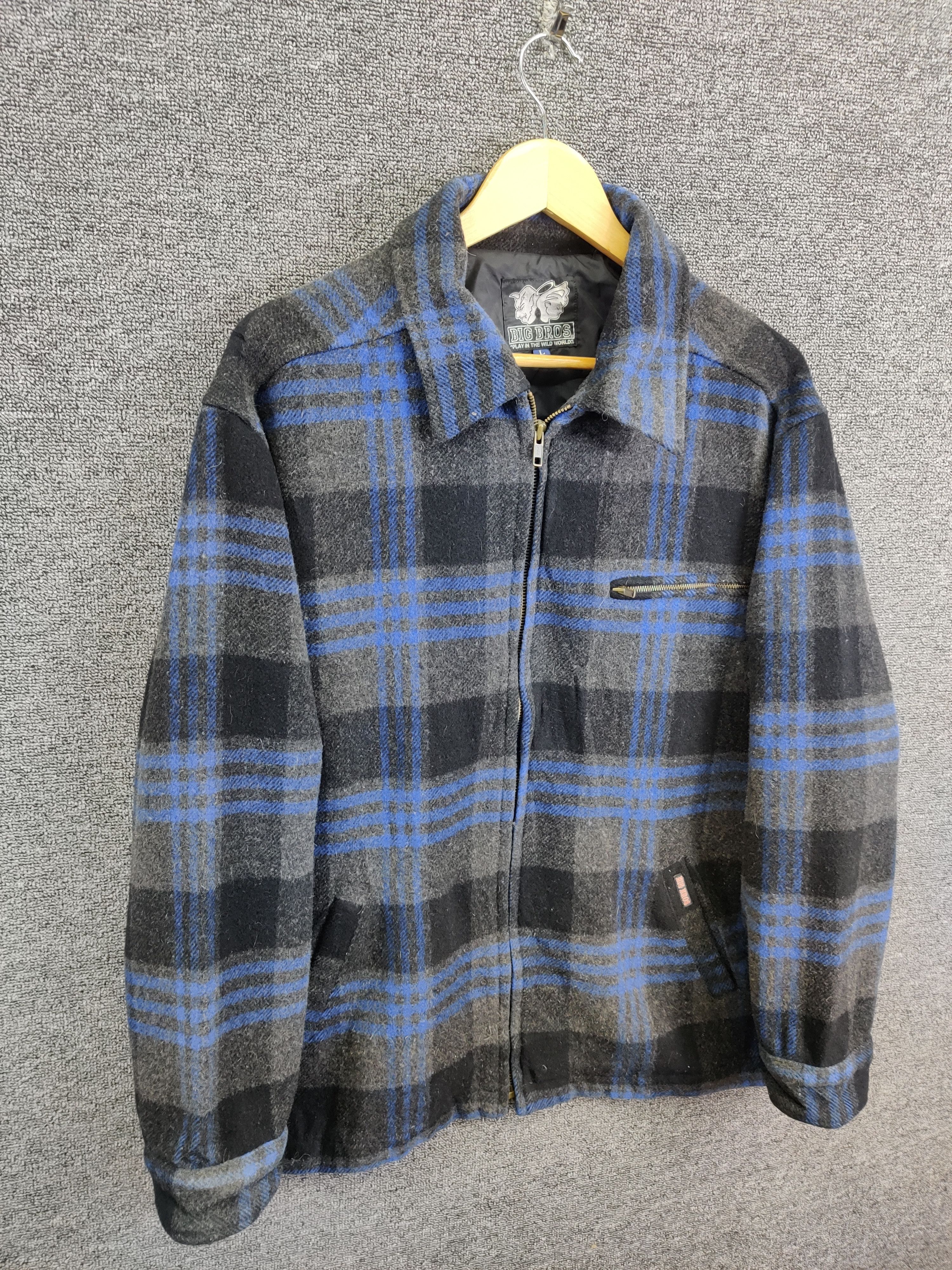 Japanese Brand Vintage Big Bros Wool Plaid Flannel Jacket Size US L / EU 52-54 / 3 - 5 Thumbnail