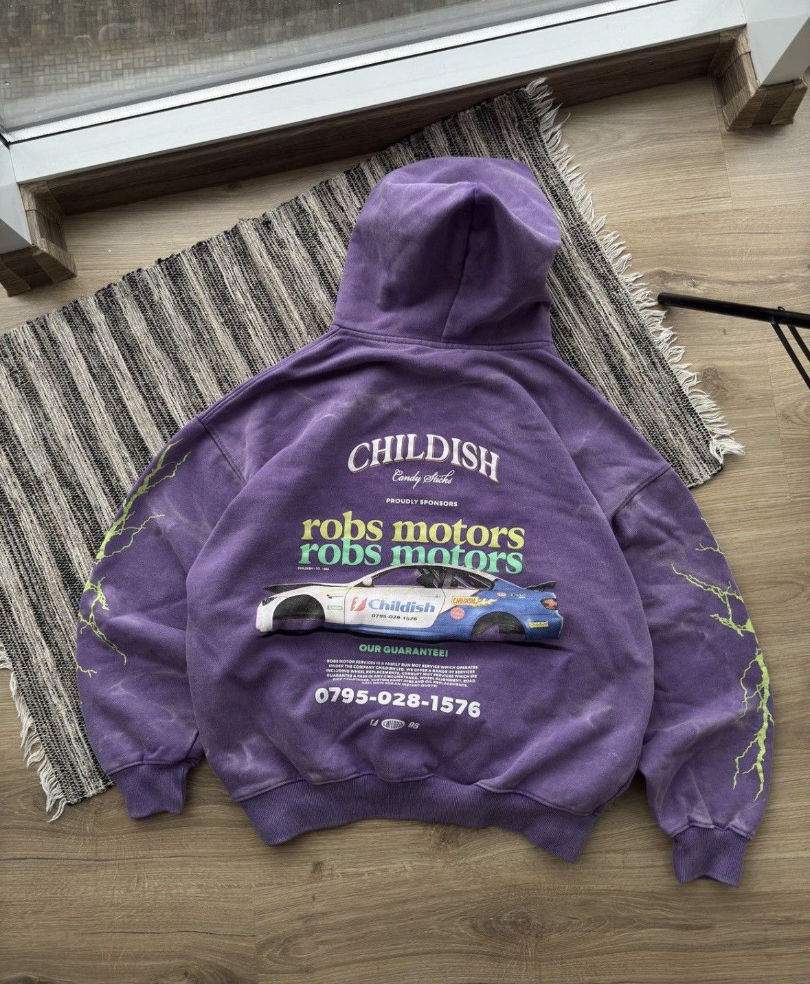 Vintage Vintage Childish Robs Motors 1995 purple Racing hoodie Size US M / EU 48-50 / 2 - 4 Thumbnail