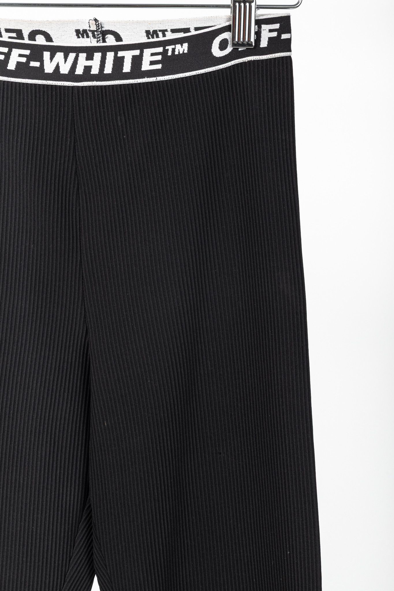 Off-White Off-White Black Logo-Waistband Ribbed Leggings Size 27" / US 4 / IT 40 - 4 Thumbnail