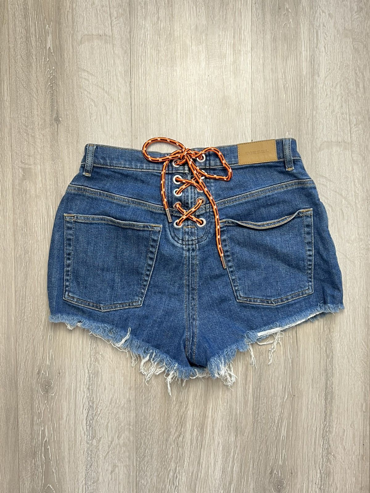 Diesel Diesel Women's Denim Shorts Tied at the Back with Laces Size 29" - 1 Thumbnail