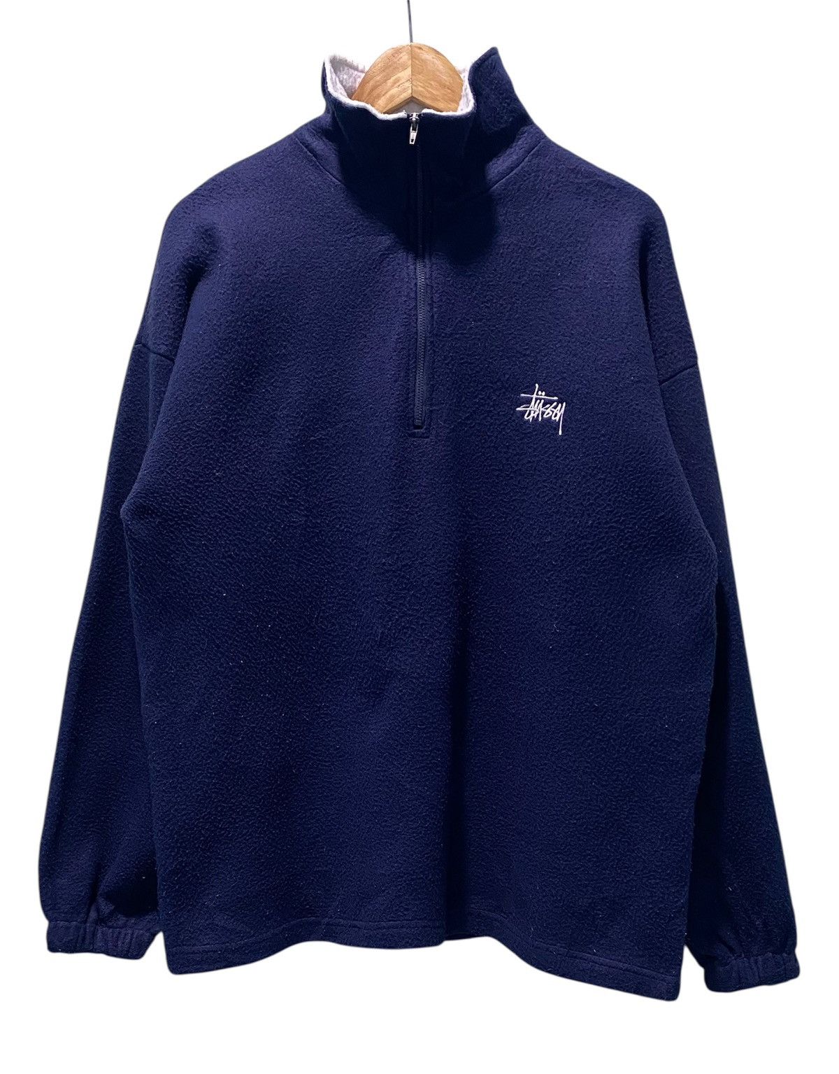 Stussy Vintage 90s Stussy Fleece Embroidered Logo HalfZipper Jacket Size US M / EU 48-50 / 2 - 2 Thumbnail