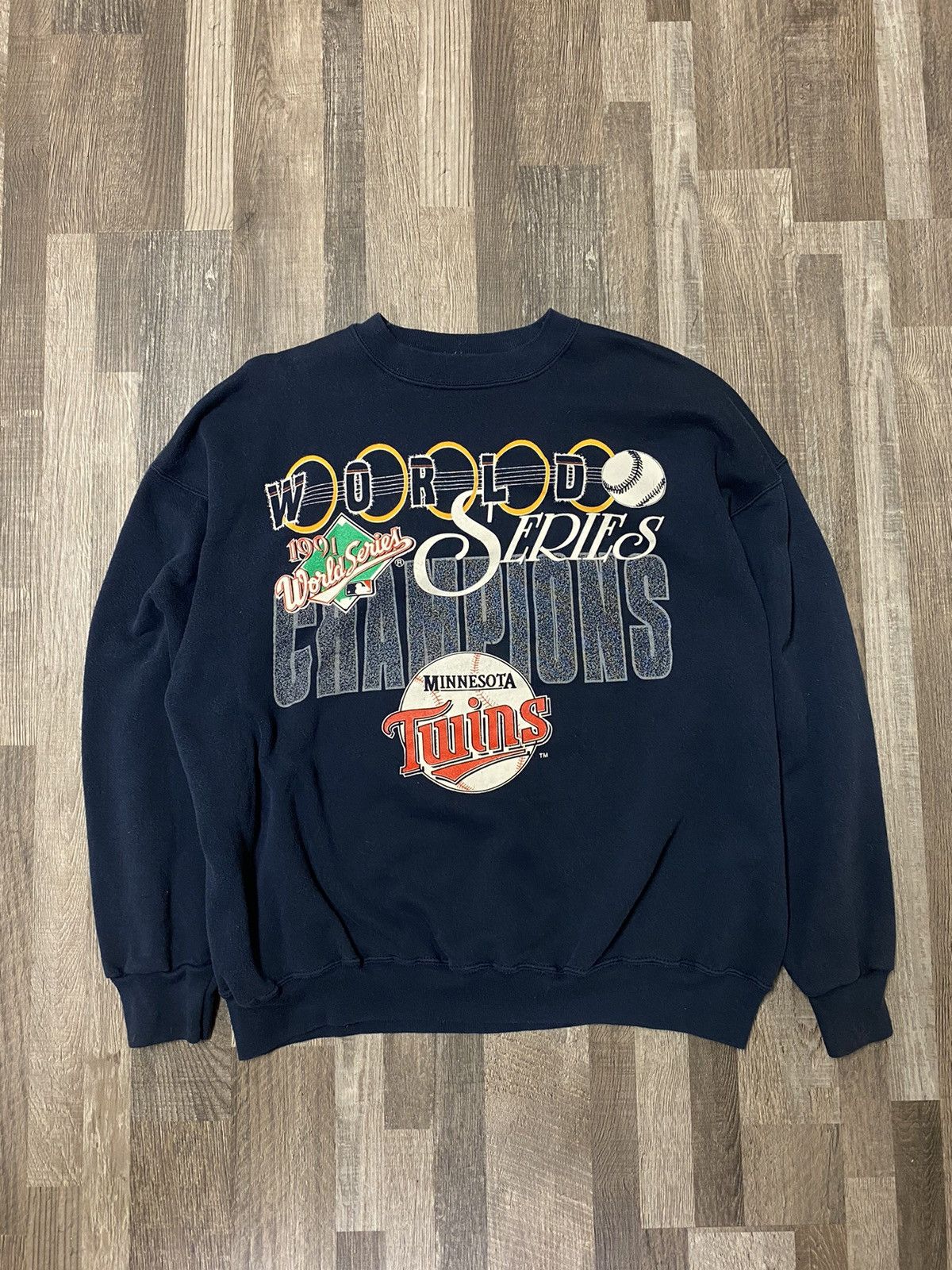 MLB × Vintage Vintage 90’s 1991 Twins World Series Championship Crewneck Size US XL / EU 56 / 4 - 1 Thumbnail