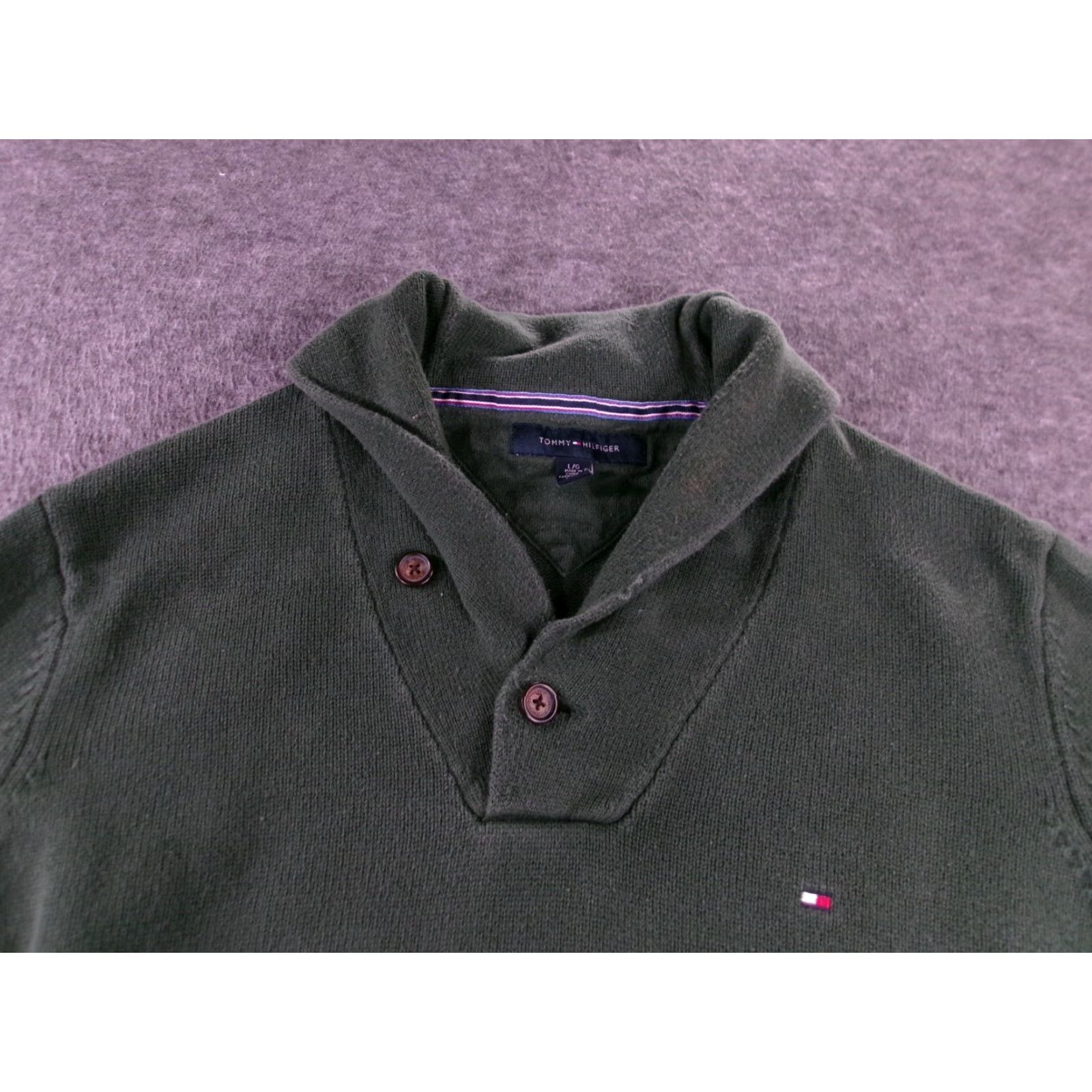Tommy Hilfiger Tommy Hilfiger Sweater Men L Green Shawl Collar Pullover Fisherman 90s Classic Outdoor Knit Shirt Style: Pullover 100% Cotton Mens Size US L / EU 52-54 / 3 - 2 Thumbnail