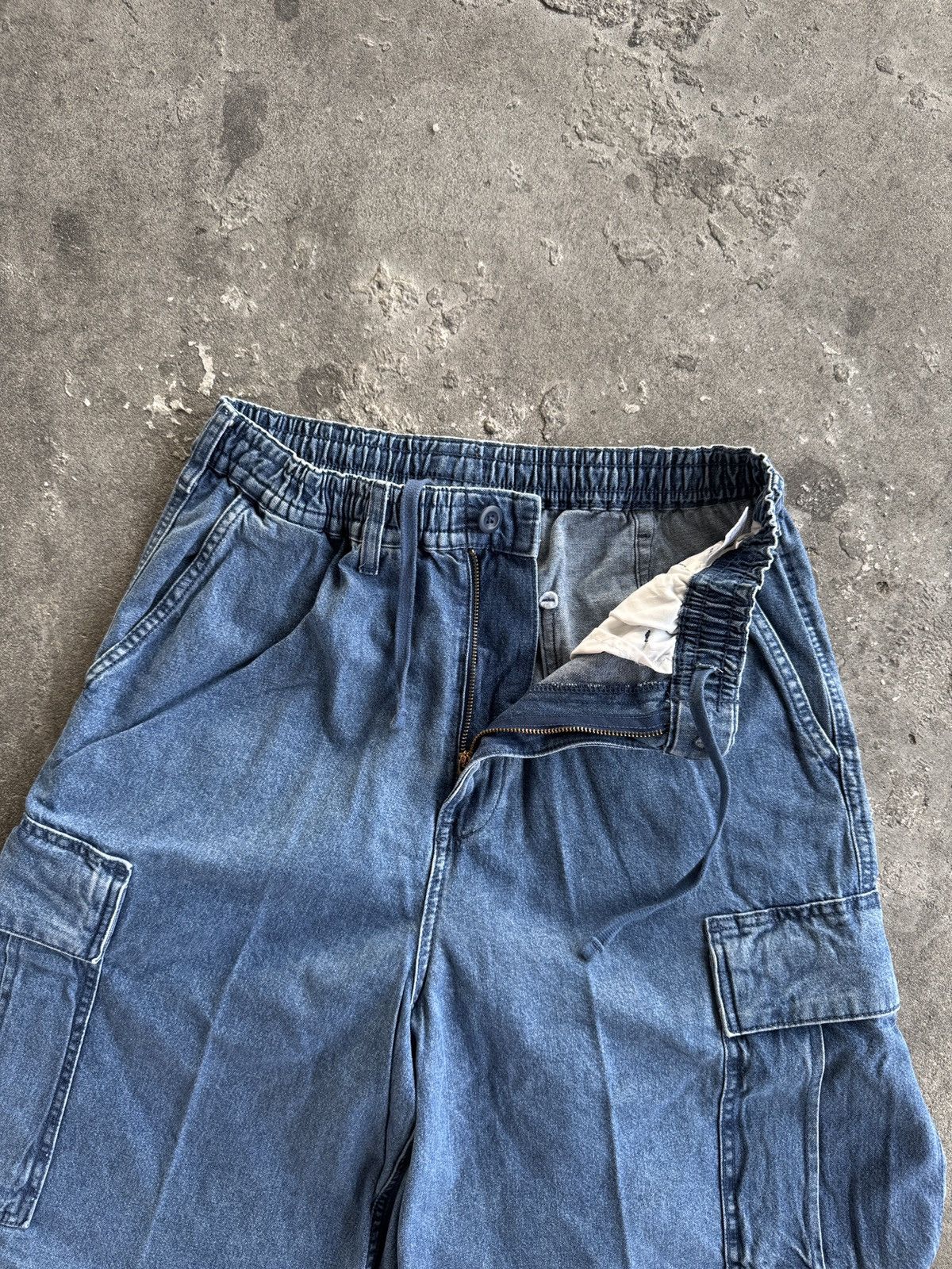 GU GU Super Wide Cargo Ballon Denim Pants Size US 30 / EU 46 - 5 Thumbnail