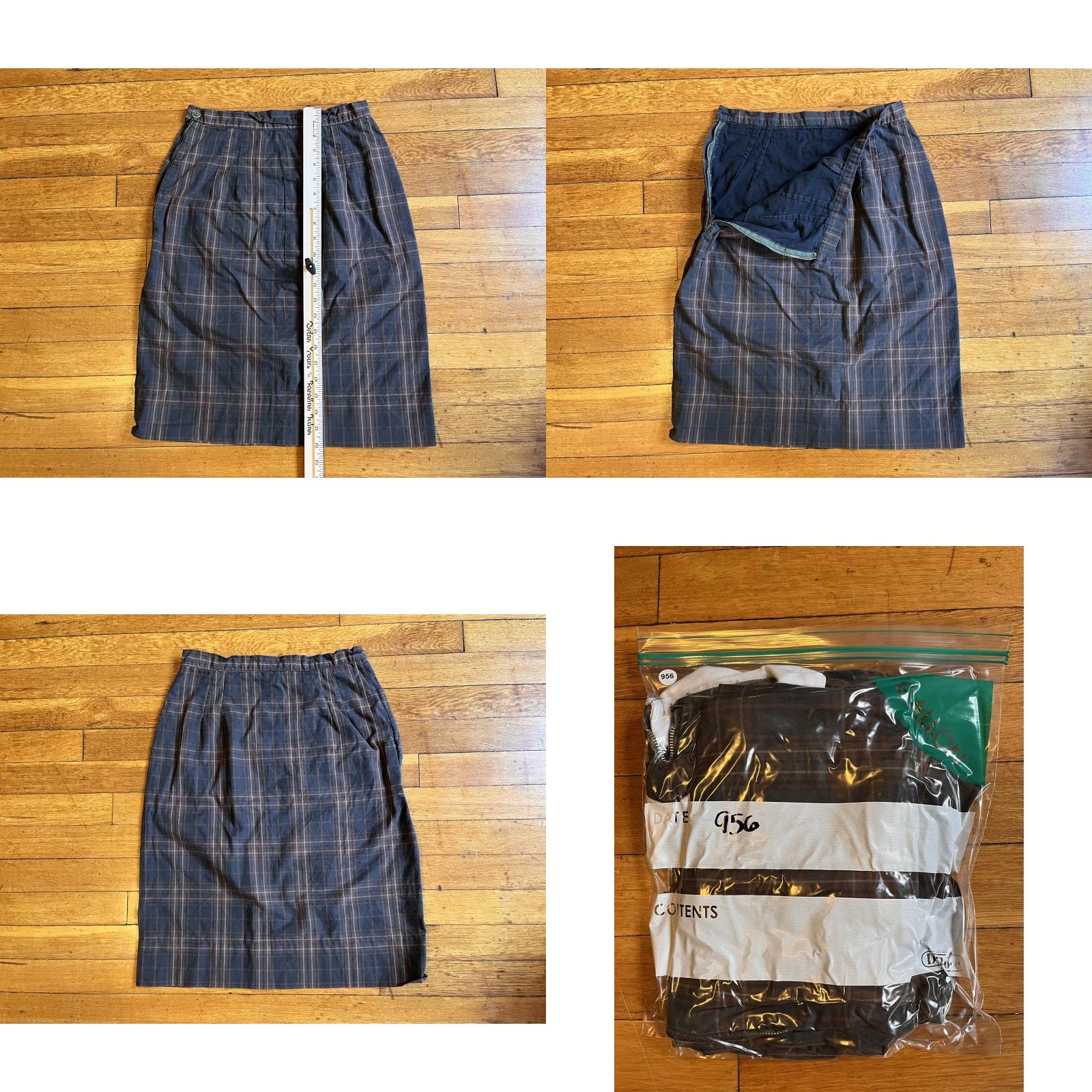 Vintage VINTAGE Helen Whiting Skirt Suit Set Brown Tartan Plaid Peter Pan Collar 60s Womens Small S Cotton Mod/GoGo Size 42" / US 20 - 9 Thumbnail