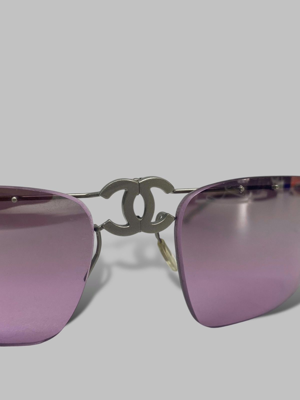 Chanel 2000s Chanel Foldable Logo Sunglasses Lavander Gradient Y2k Size ONE SIZE - 9 Thumbnail