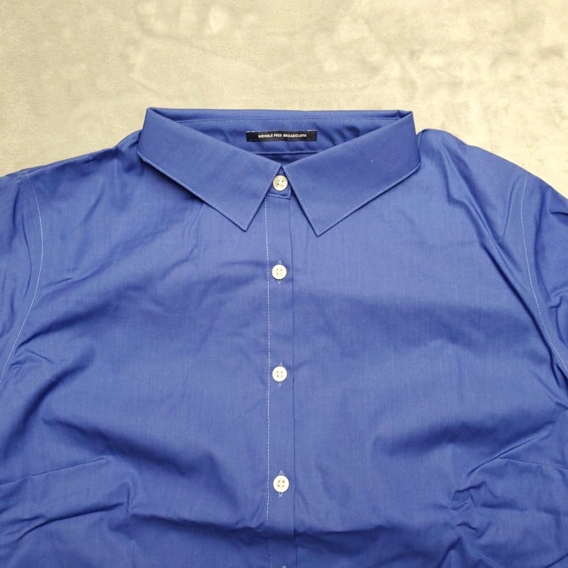 Lands' End VINTAGE Lands' End Shirt Womens 12 Cobalt Blue Long Sleeve Broadcloth Wrinkle Free Size XL / US 12-14 / IT 48-50 - 2 Thumbnail