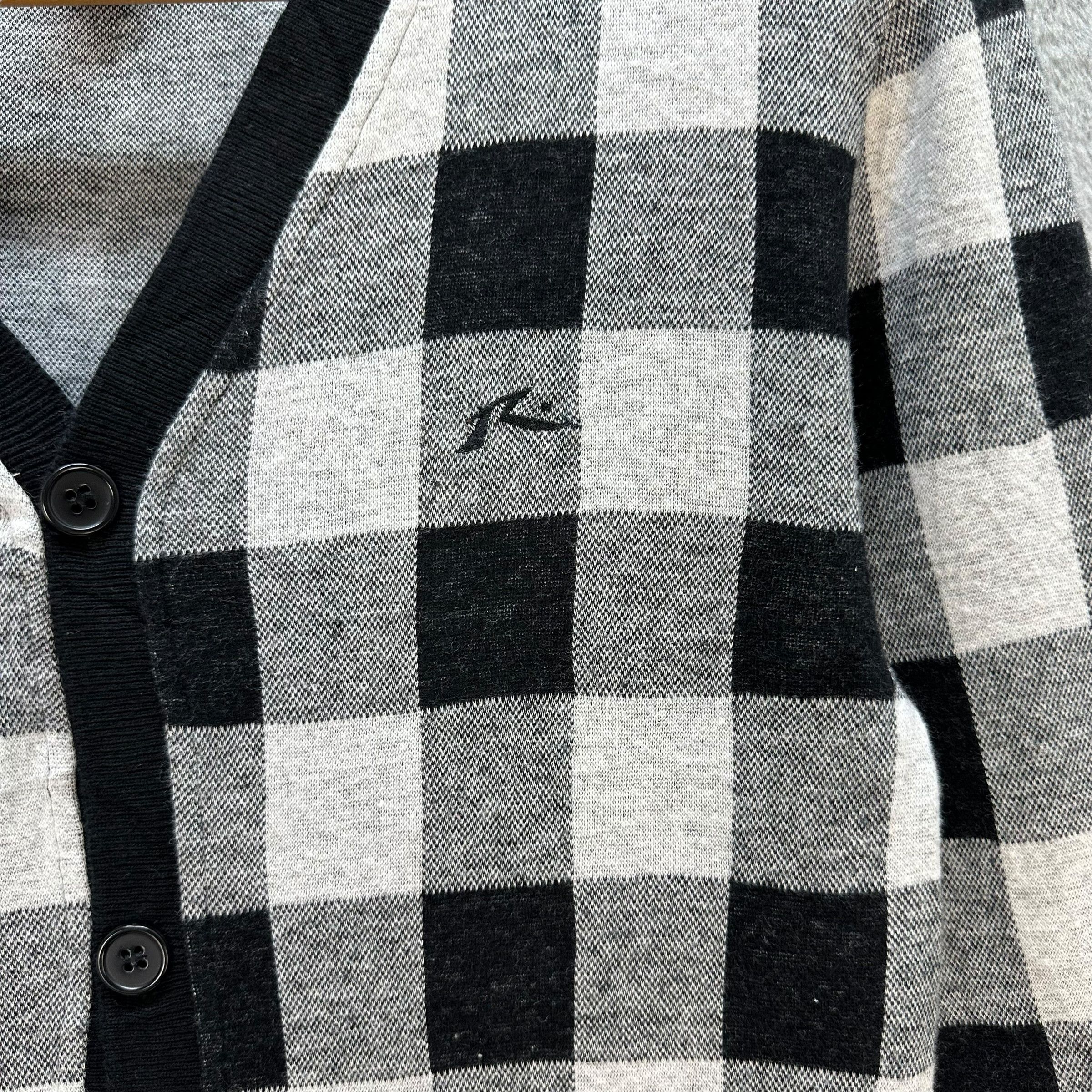 Rusty RUSTY Embroidery Small Logo Checked Cardigan #A4-0079 Size M / US 6-8 / IT 42-44 - 3 Thumbnail