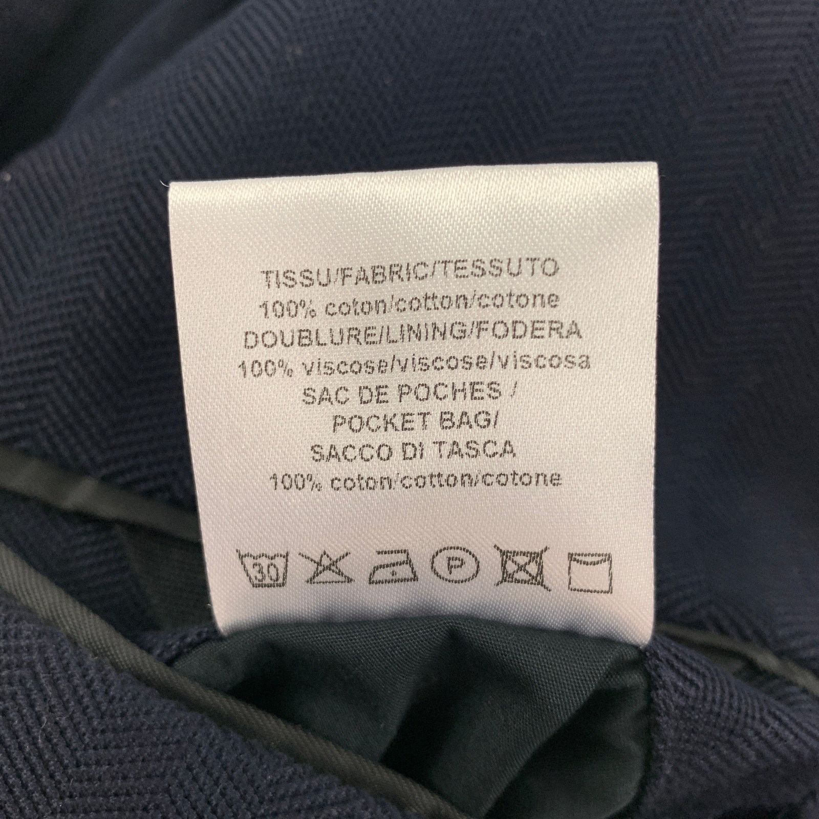 Lanvin Size 42 Navy Herringbone Cotton Notch Lapel Sport Coat Size 42R - 6 Thumbnail