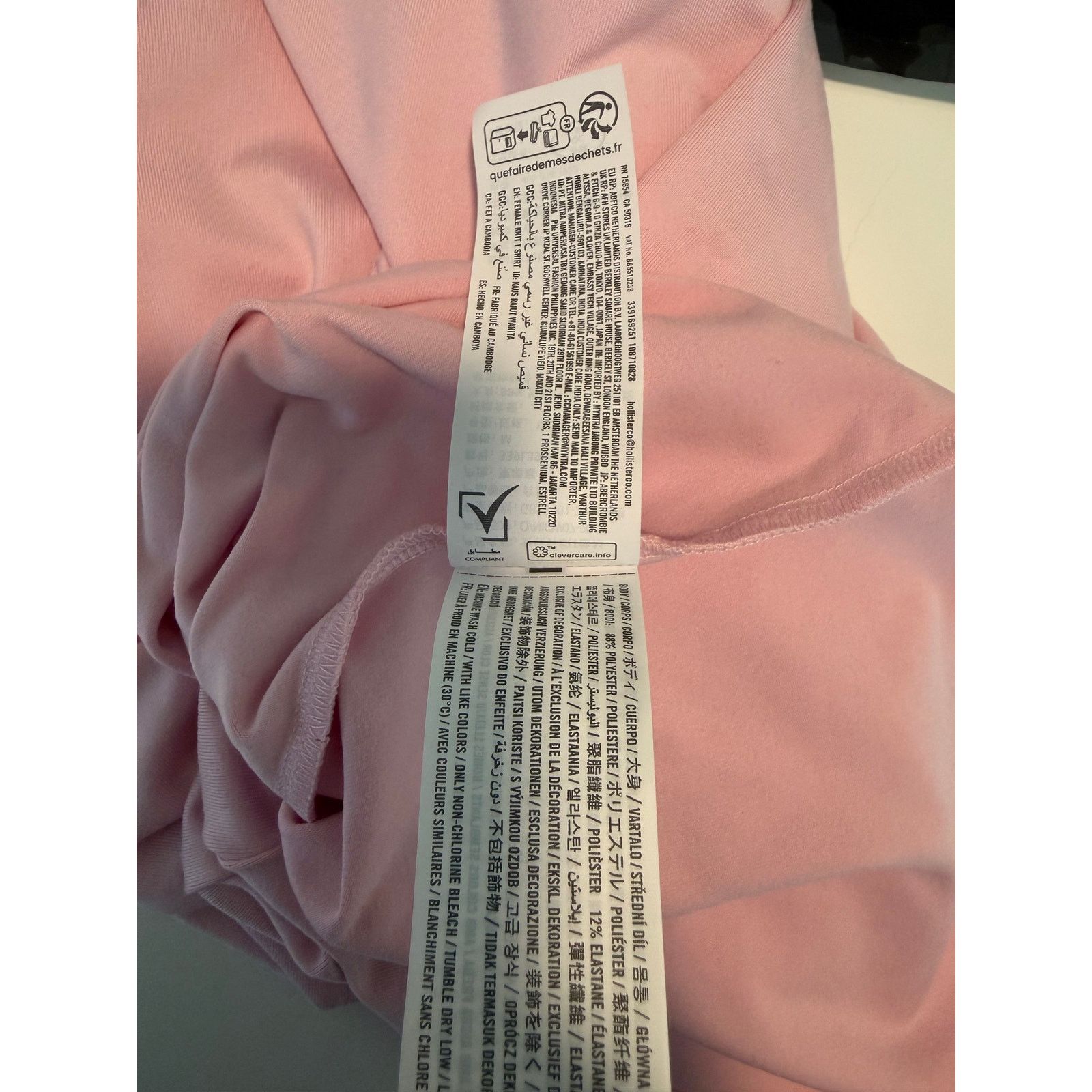 Hollister Hollister Pink Crew Neck T-Shirt Women Short Sleeve M - C019 Size M / US 6-8 / IT 42-44 - 7 Thumbnail
