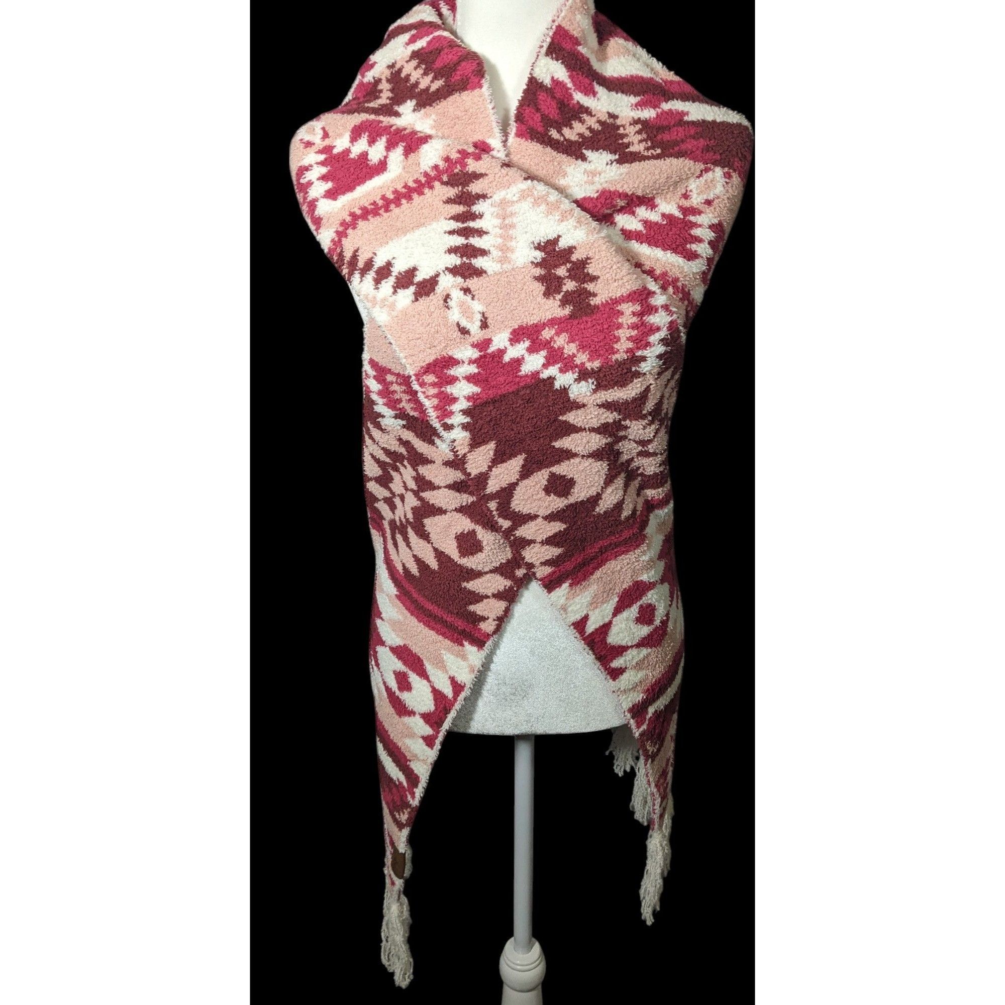 Other Idyllwind Cozytown USA Plush Pink Southwestern Print Fringe Size ONE SIZE - 4 Thumbnail