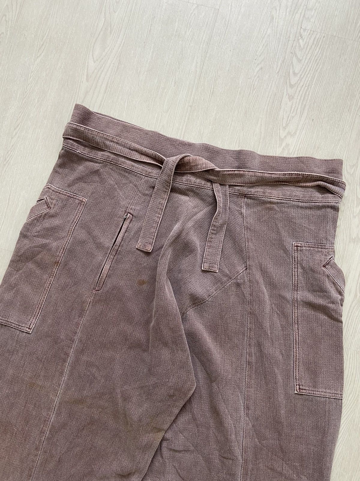 Japanese Brand × Vintage Vintage 1990’s Strap Army Assymetrical Wide Balloon Pants Size US 40 / EU 56 - 2 Thumbnail