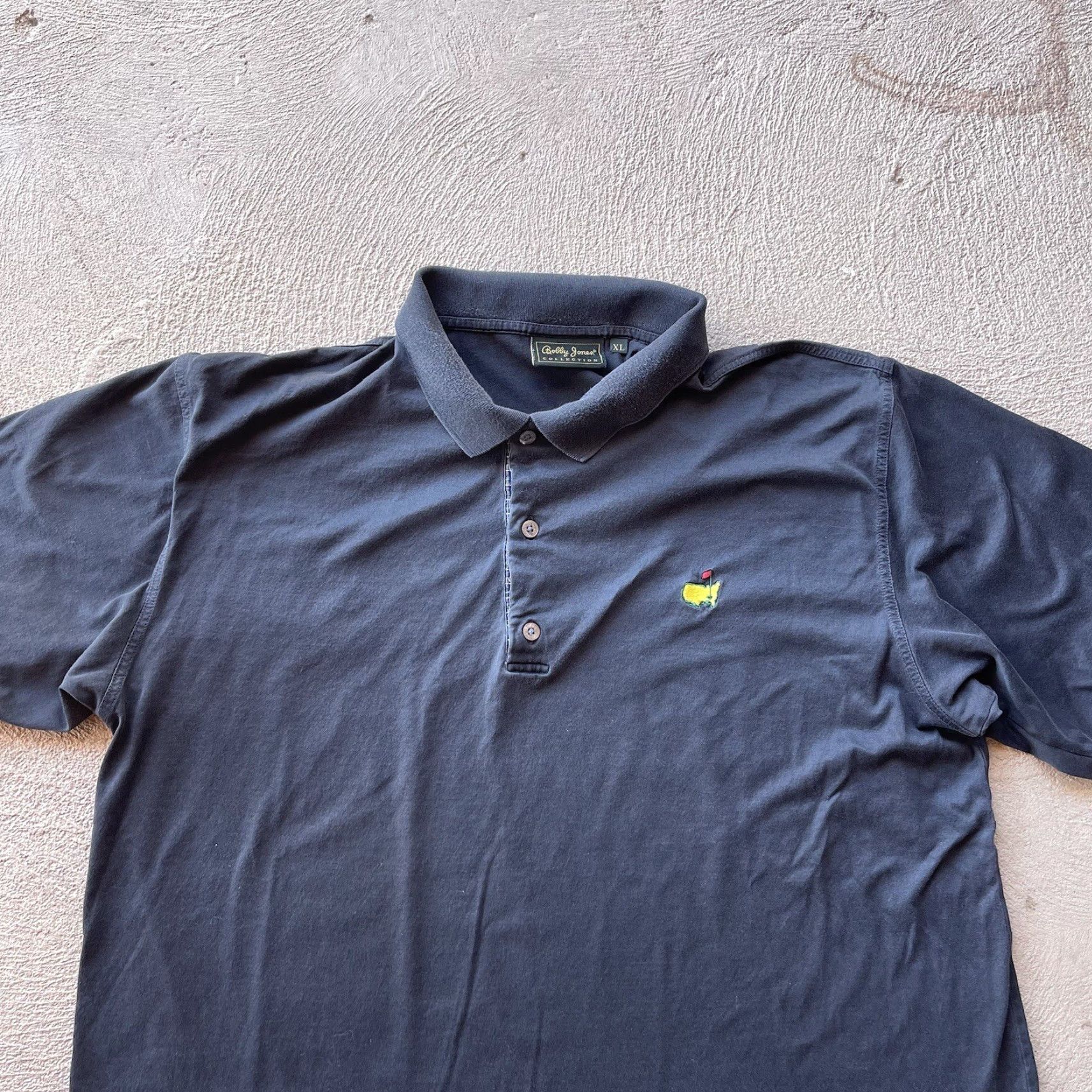 Vintage Masters Shirt Bobby Jones Polo Men XL Black Performance Stretch Golf Tournament Logo Embroidered Short Sleeve Collared Sports Classic Mens Size US XL / EU 56 / 4 - 2 Thumbnail