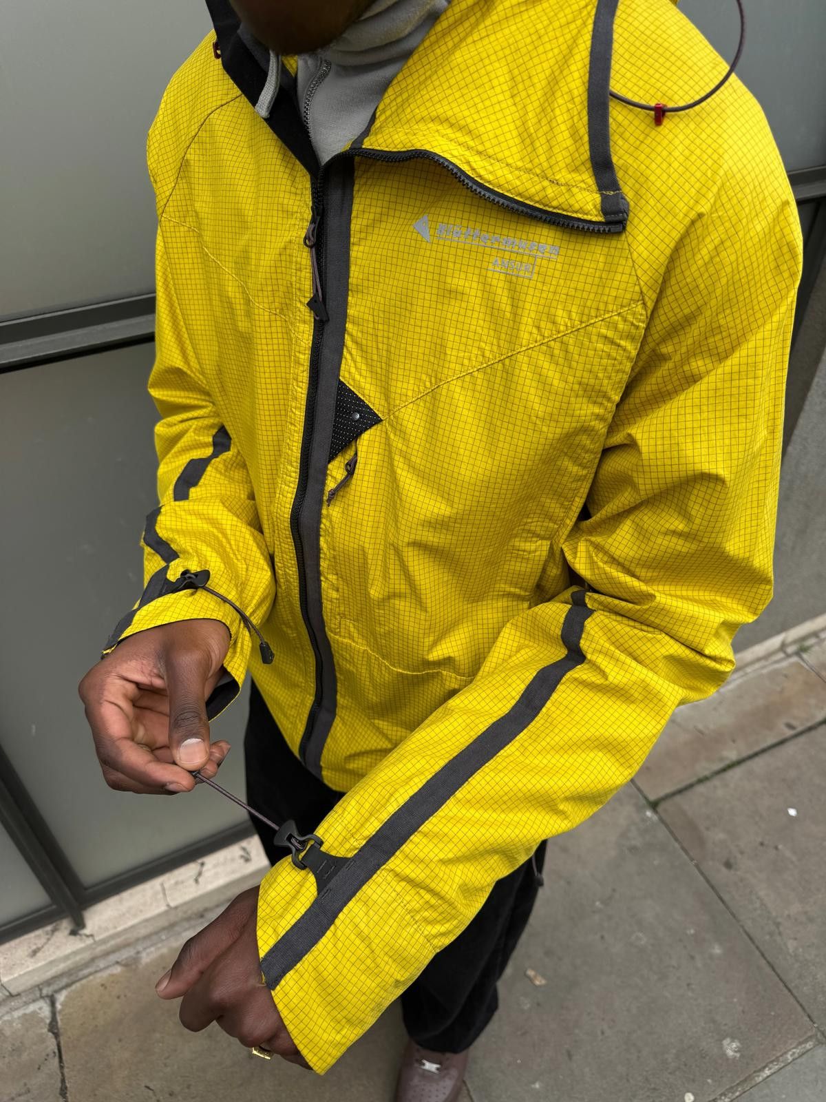 Designer Klattermusen Bright Yellow Rip Stop Asymmetric Zip Jacket Size US M / EU 48-50 / 2 - 3 Thumbnail