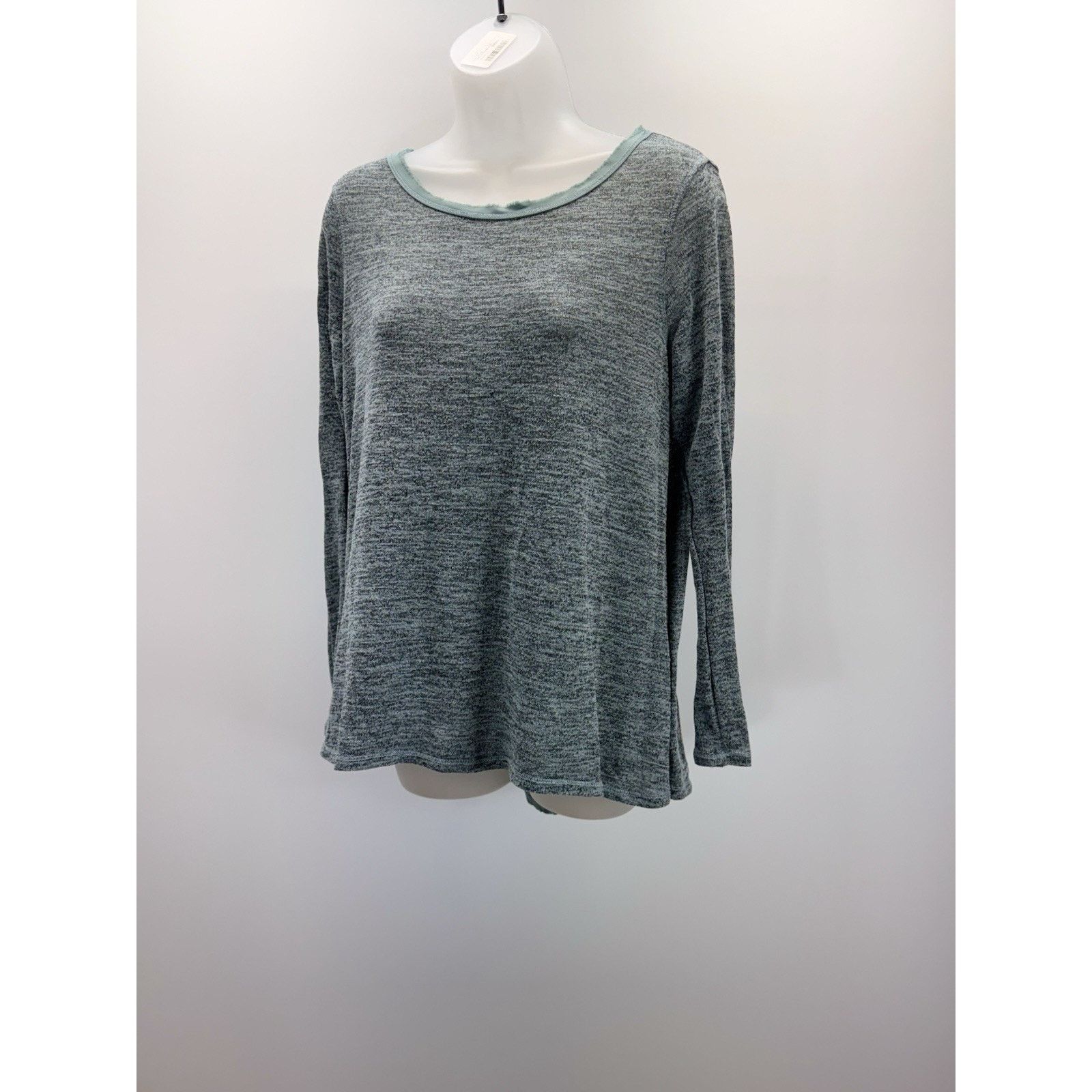 Other Xhilaration Womens L Gray Long Sleeve Blouse Size L / US 10 / IT 46 - 2 Thumbnail