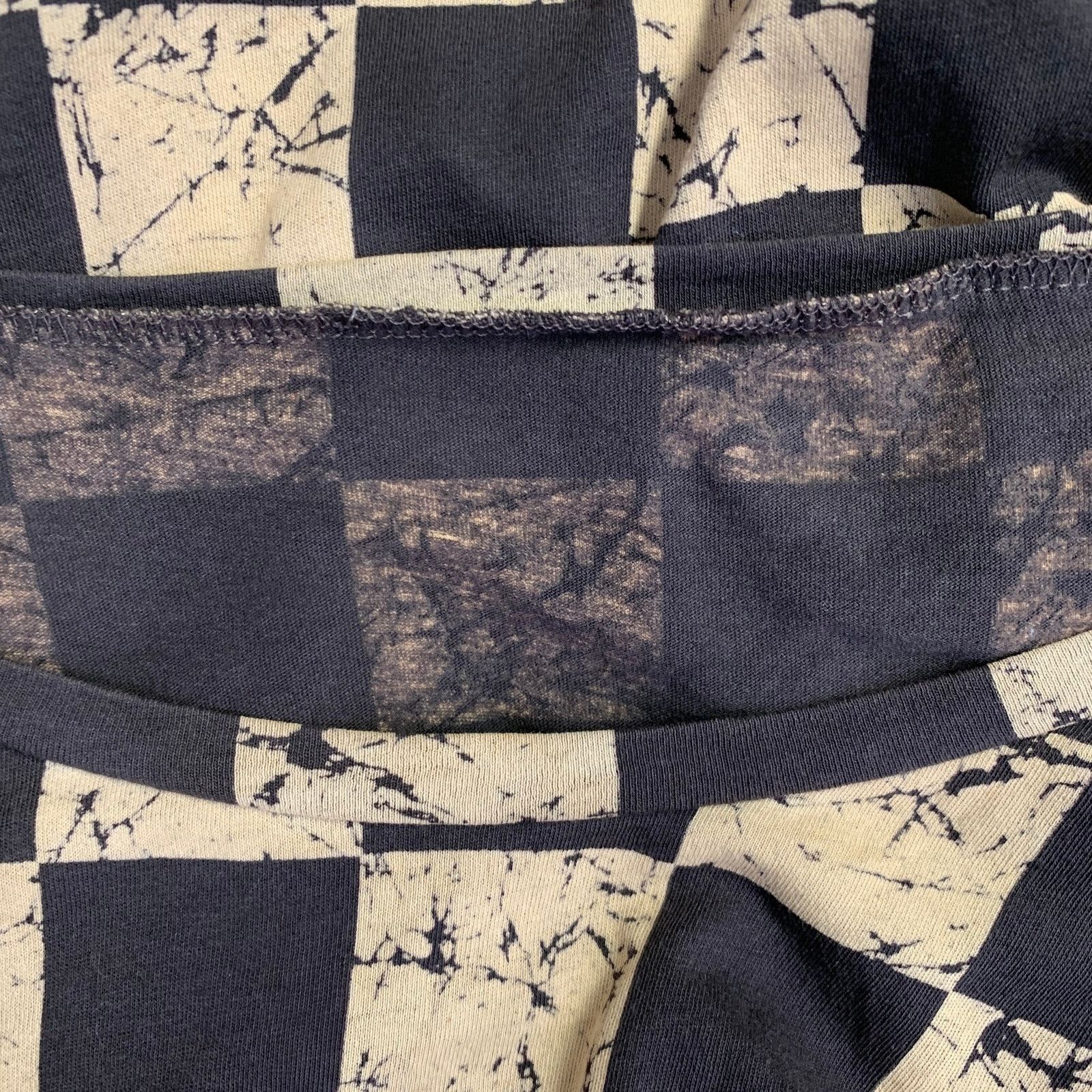 Haider Ackermann Size M Black Cream Checkered Cotton Scoop Neck Pullover Size US M / EU 48-50 / 2 - 4 Thumbnail