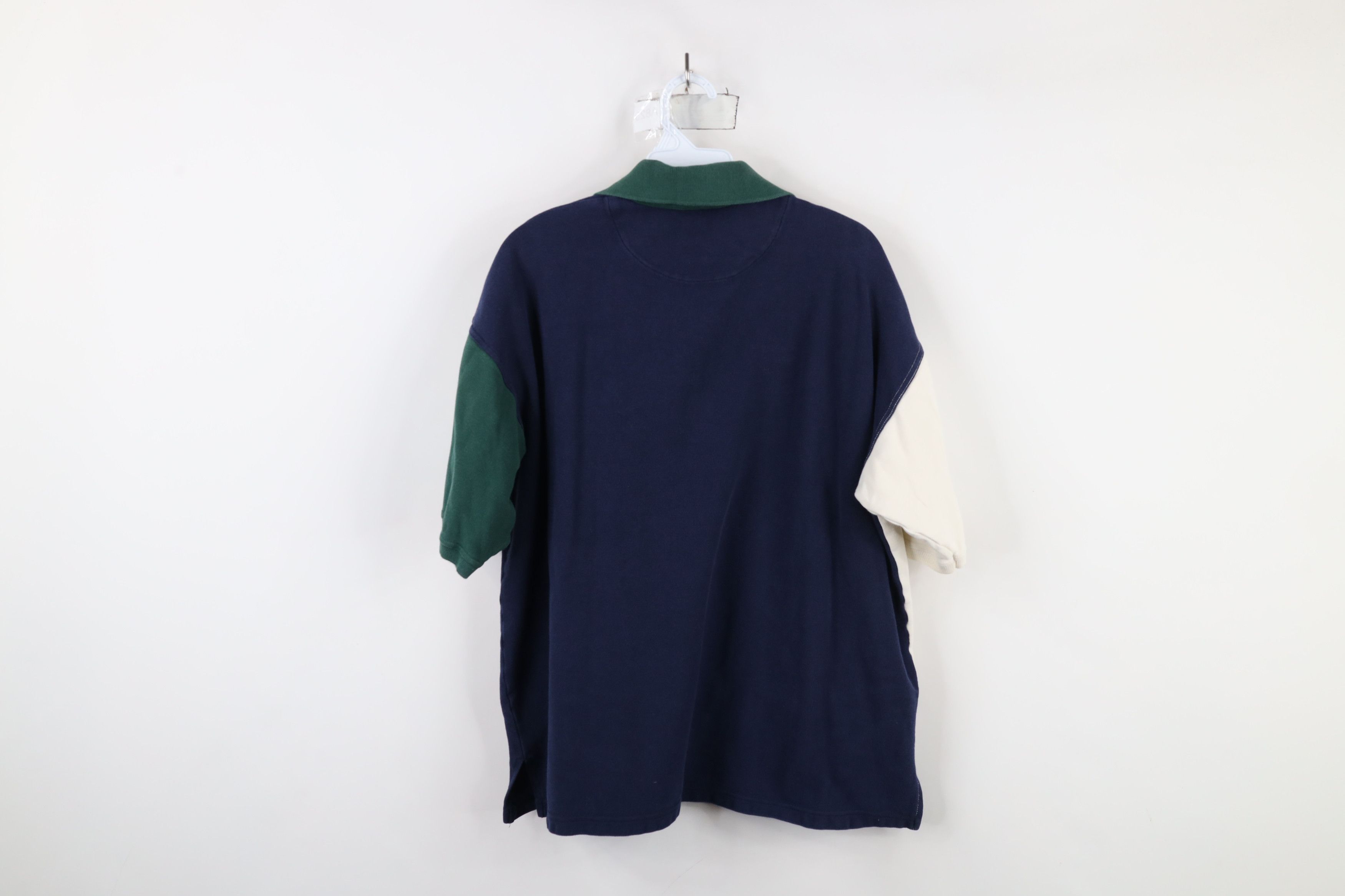 Vintage Vintage 90s Streetwear Block Collared Polo Shirt Cotton Size US XL / EU 56 / 4 - 10 Thumbnail