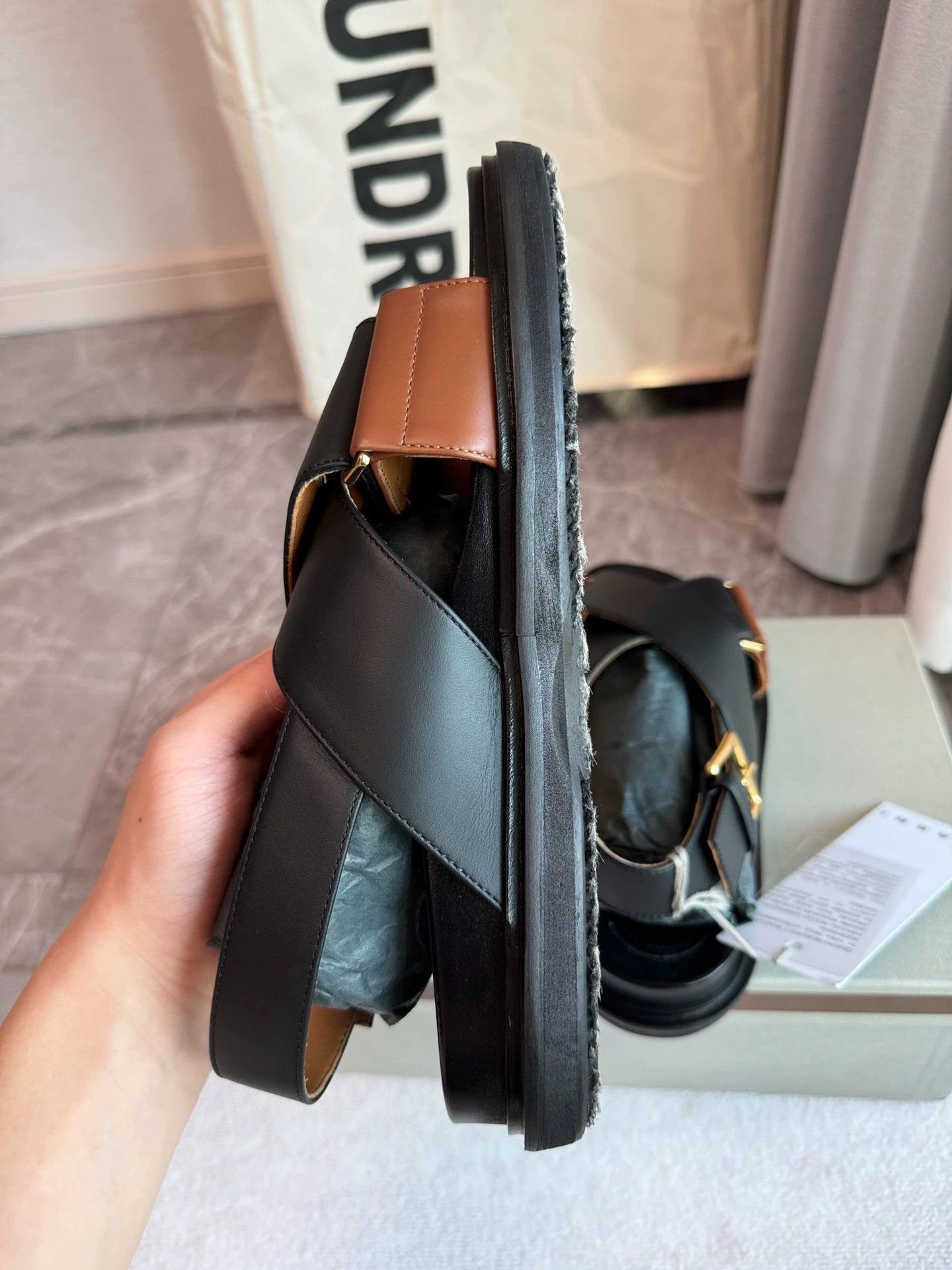 Marni Marni cross-strap sandals 37.5 black brown Size US 7 / IT 37 - 5 Thumbnail