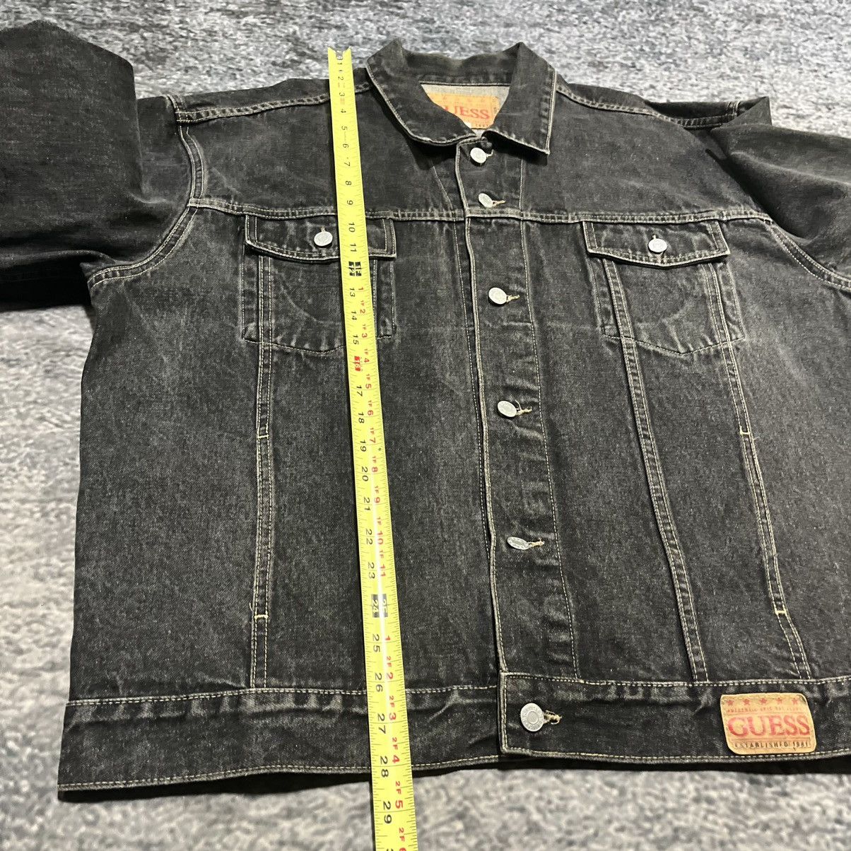 Guess VINTAGE 90s GUESS BLACK DENIM TRUCKER JACKET GRUNGE SIZE 3XL Size US XXL / EU 58 / 5 - 14 Thumbnail