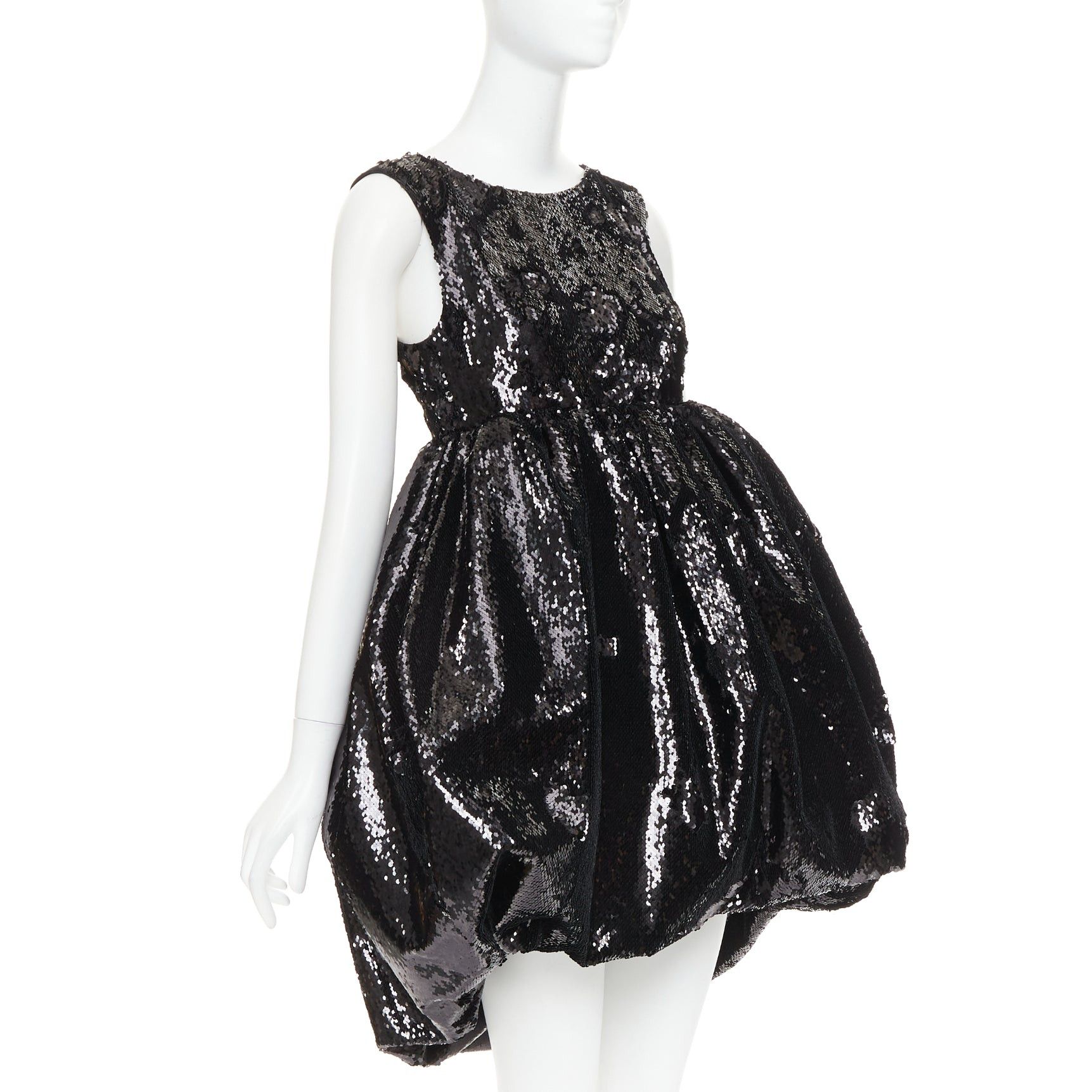 Alexandre Vauthier ALEXANDRE VAUTHIER COUTURE SS2025 Runway black sequinned tulle puff bubble dress Size S / US 4 / IT 40 - 1 Thumbnail