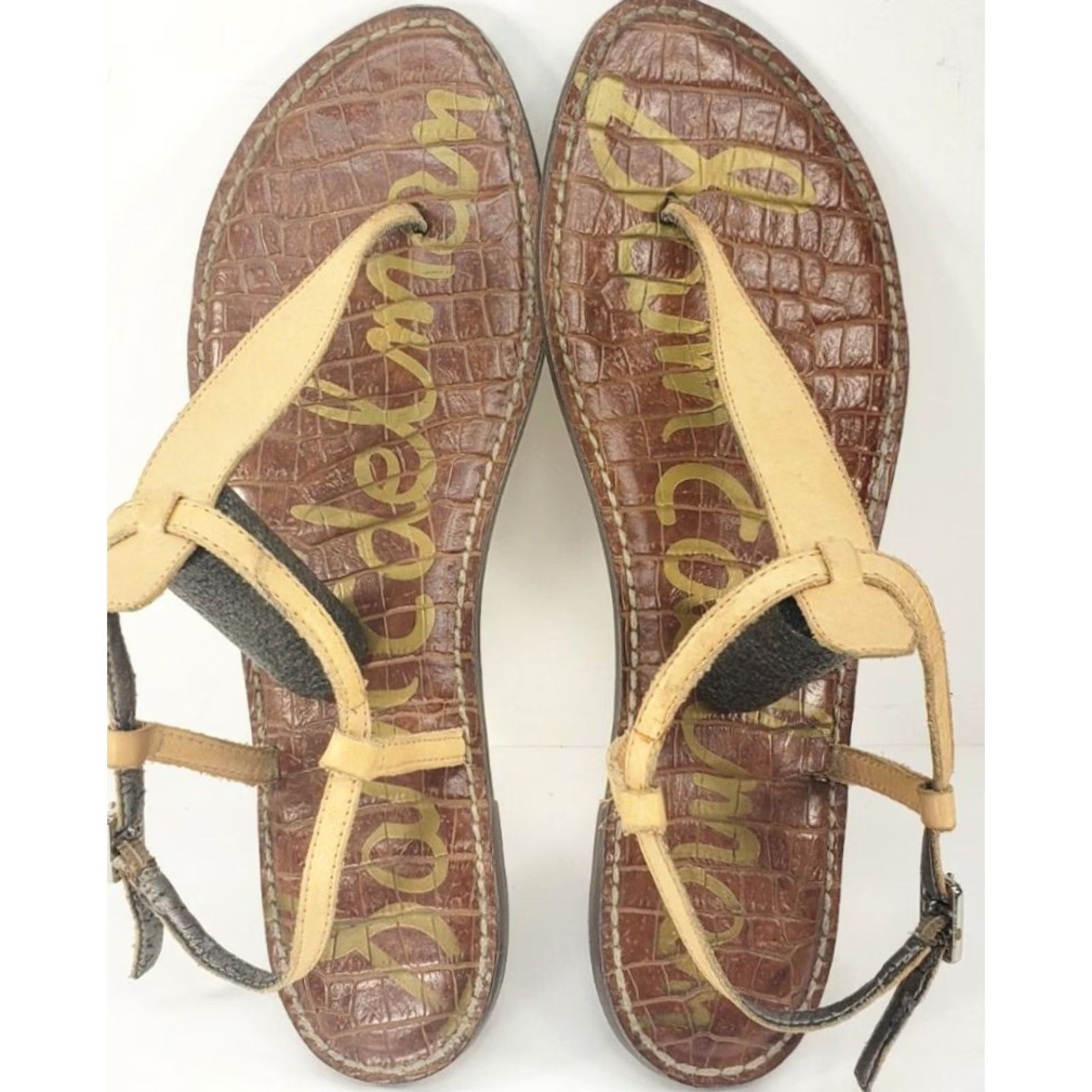 Sam Edelman SAM EDELMAN GIGI Thong Sandal Tan Leather Women's Size 9.5 Medium Size US 10 / IT 40 - 6 Thumbnail