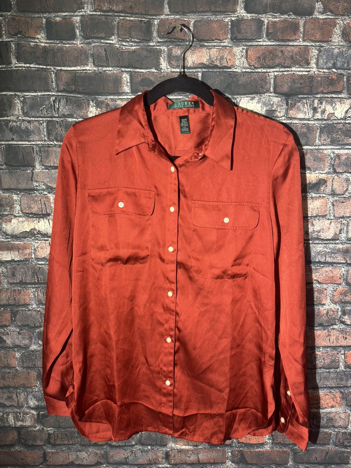 Lauren Ralph Lauren Lauren Ralph Lauren Red Button Up Long Sleeve Blouse M Size M / US 6-8 / IT 42-44 - 1 Thumbnail