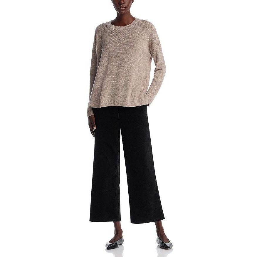 Eileen Fisher Eileen Fisher Velveteen Wide Leg Ankle Pants Womens XL Black Size 37" - 16 Thumbnail