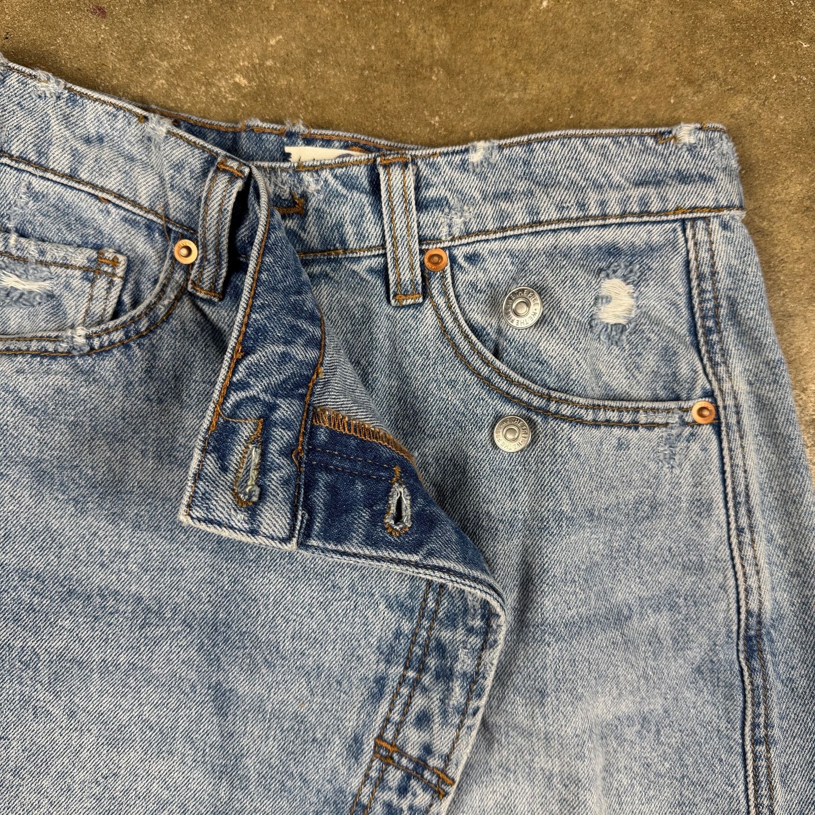 Free People Free People Parker Wrap Mini Skirt Women’s 25 Distressed Size 25" / US 0 / IT 36 - 3 Thumbnail