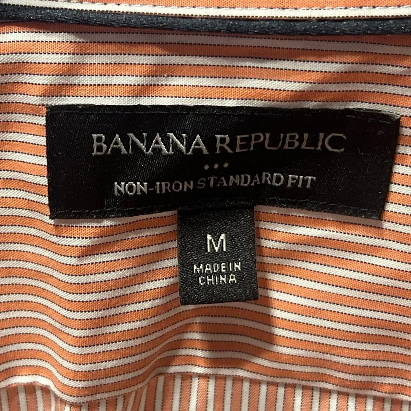 Banana Republic BANANA REPUBLIC Dress Shirt M 33-34 Pinstripe Non-Iron Size 38R - 6 Thumbnail