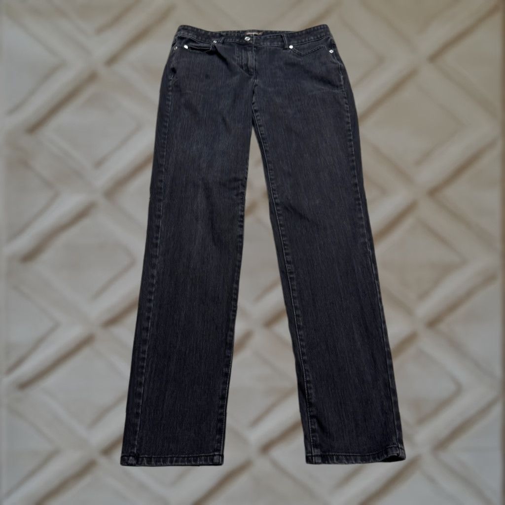 J.McLaughlin J.McLaughlin Jeans Womens 6 Washed Black Mid Rise Slim Straight Denim Casual Size 28" / US 6 / IT 42 - 1 Thumbnail