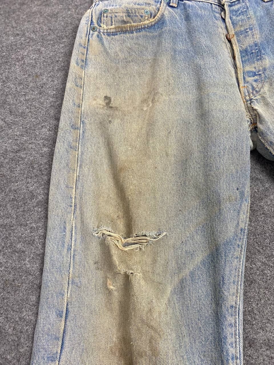 Levi's vintage 80s levis 501 single r tab distressed denim Size US 36 / EU 52 - 12 Thumbnail