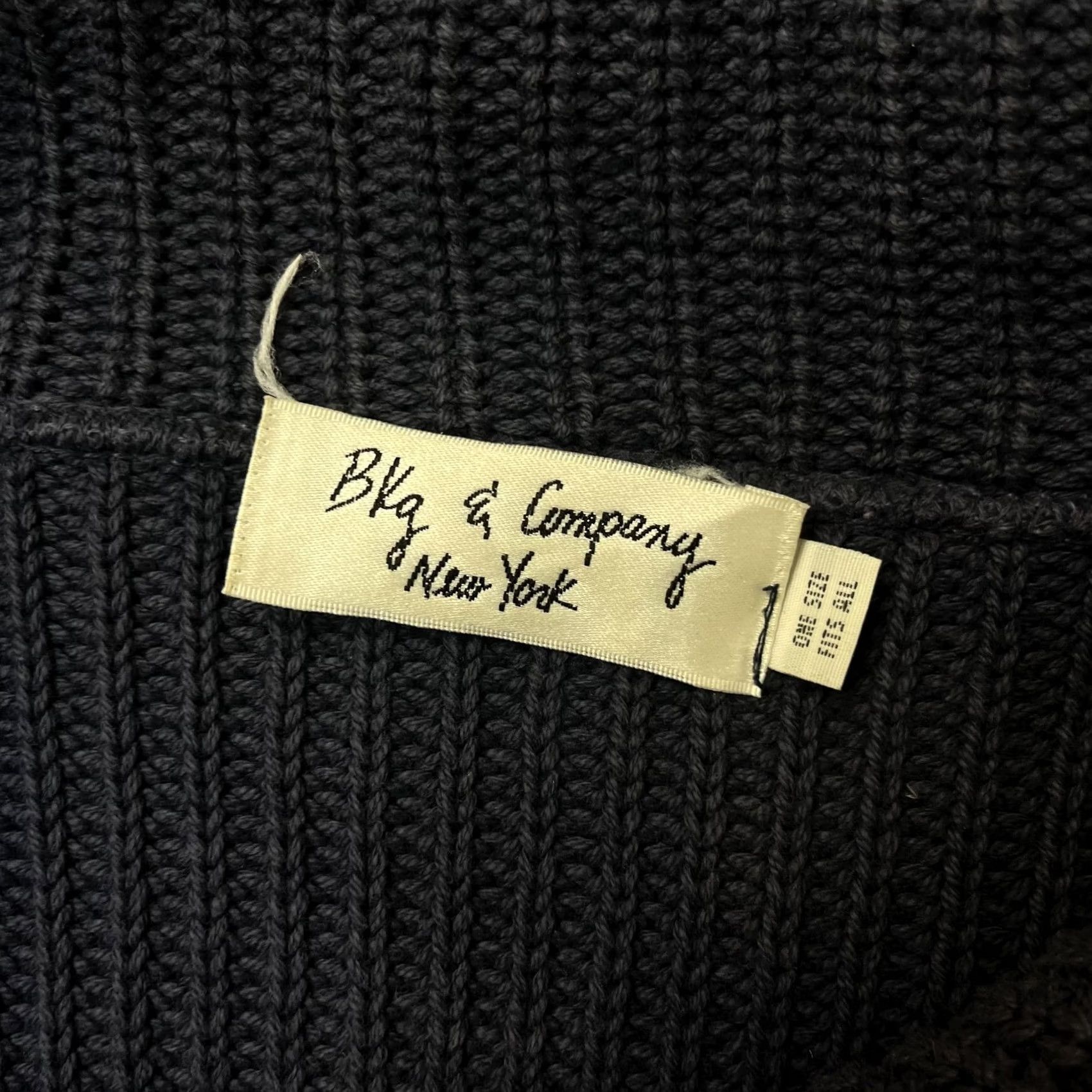 Vintage Bkg & Company New York Cardigan Sweater Womens One Size Black Waffle-Knit Button Cardigan Size ONE SIZE - 2 Thumbnail