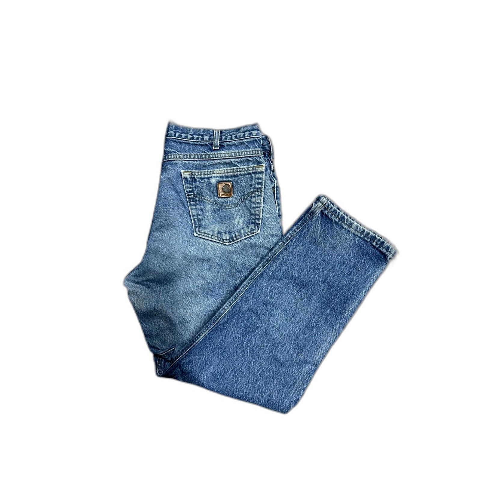 Carhartt Vintage Carhartt Jeans Mens 34x28 Relaxed Light Wash Work We Size US 34 / EU 50 - 2 Thumbnail