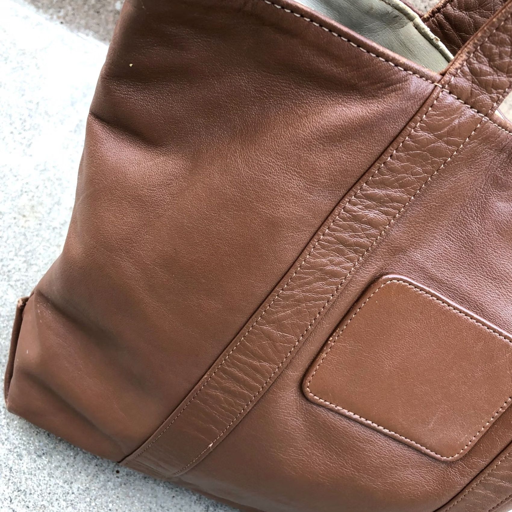 Vintage VINTAGE Robinson's Leather Tote Purse Women's Brown Shoulder Bag Large Tote Brown Leather Women Bag Large Robinson's Size ONE SIZE - 4 Thumbnail